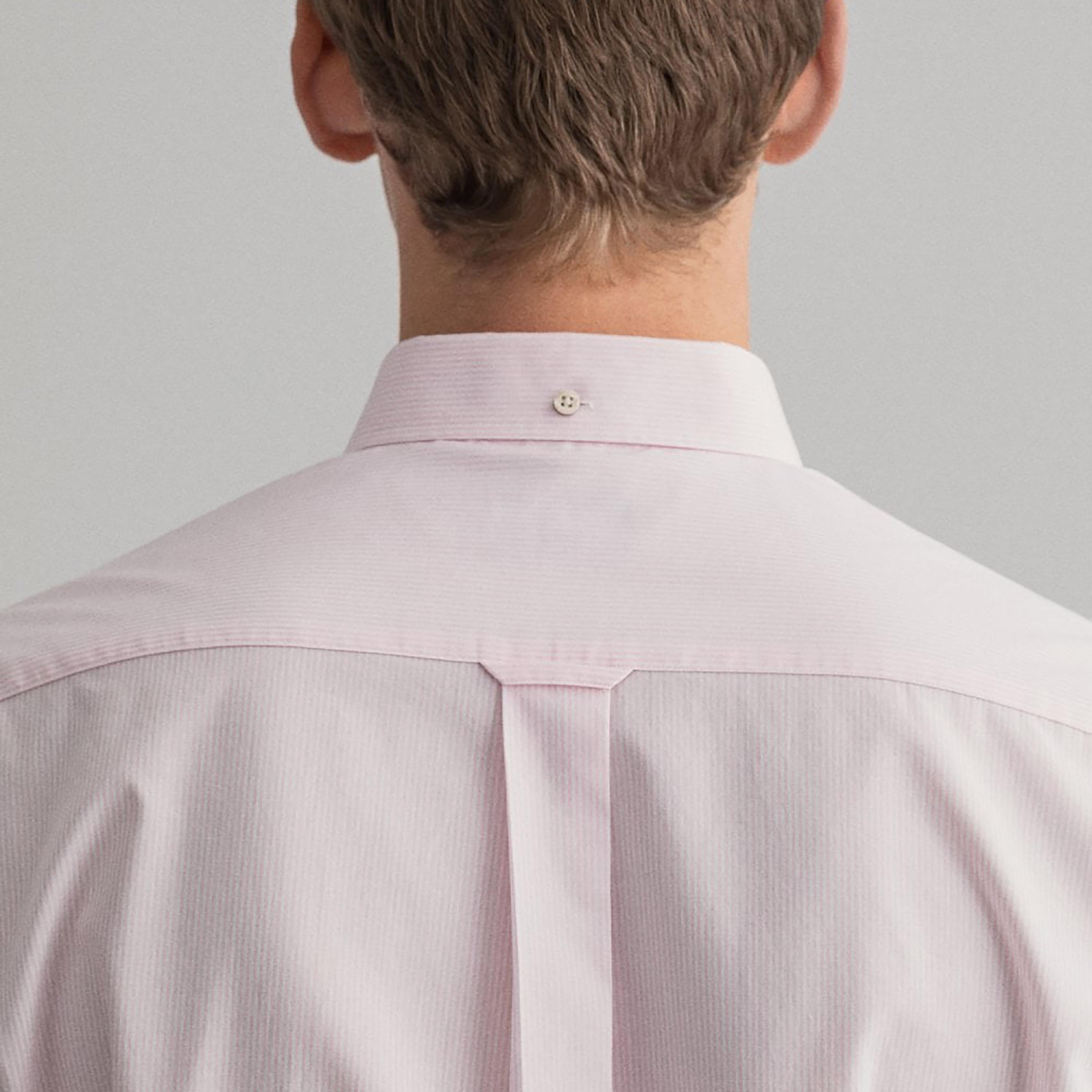 قميص من جانت بانكر مخطط بأكمام قصيرة وياقة بأزرار سفلية وجيب رقعة-men-clothing-shirts-image-4