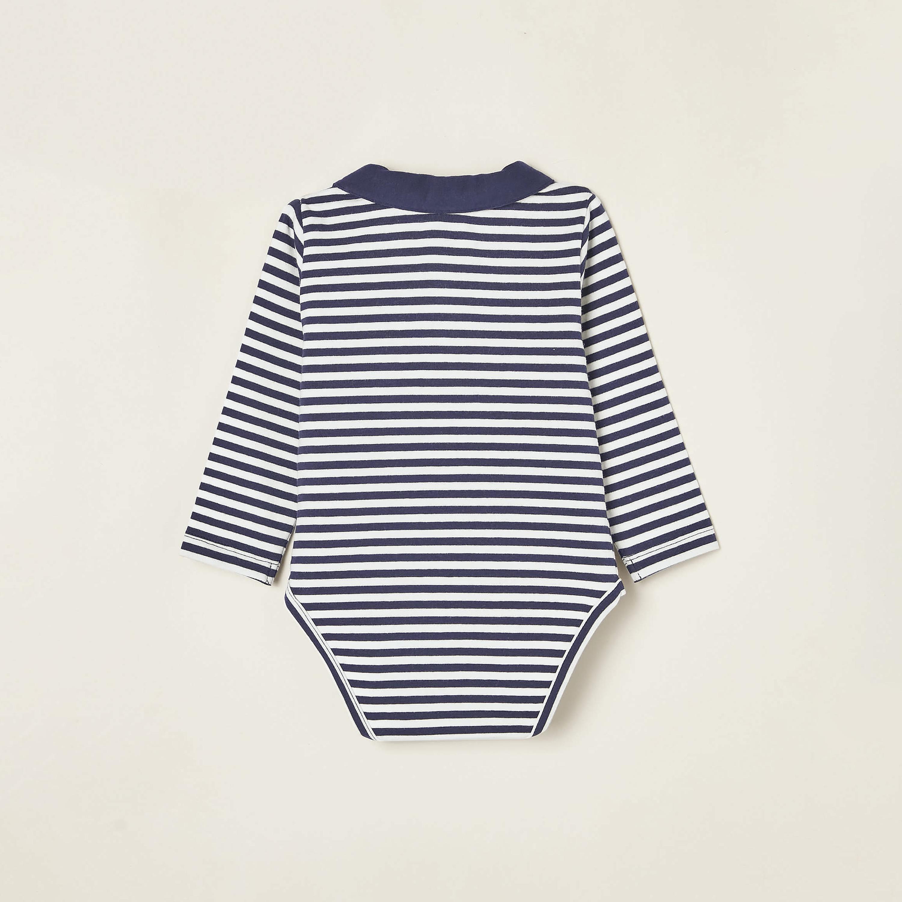 Zippy Striped Collar Neck Bodysuit-baby-boys-clothing-bodysuits-image-2