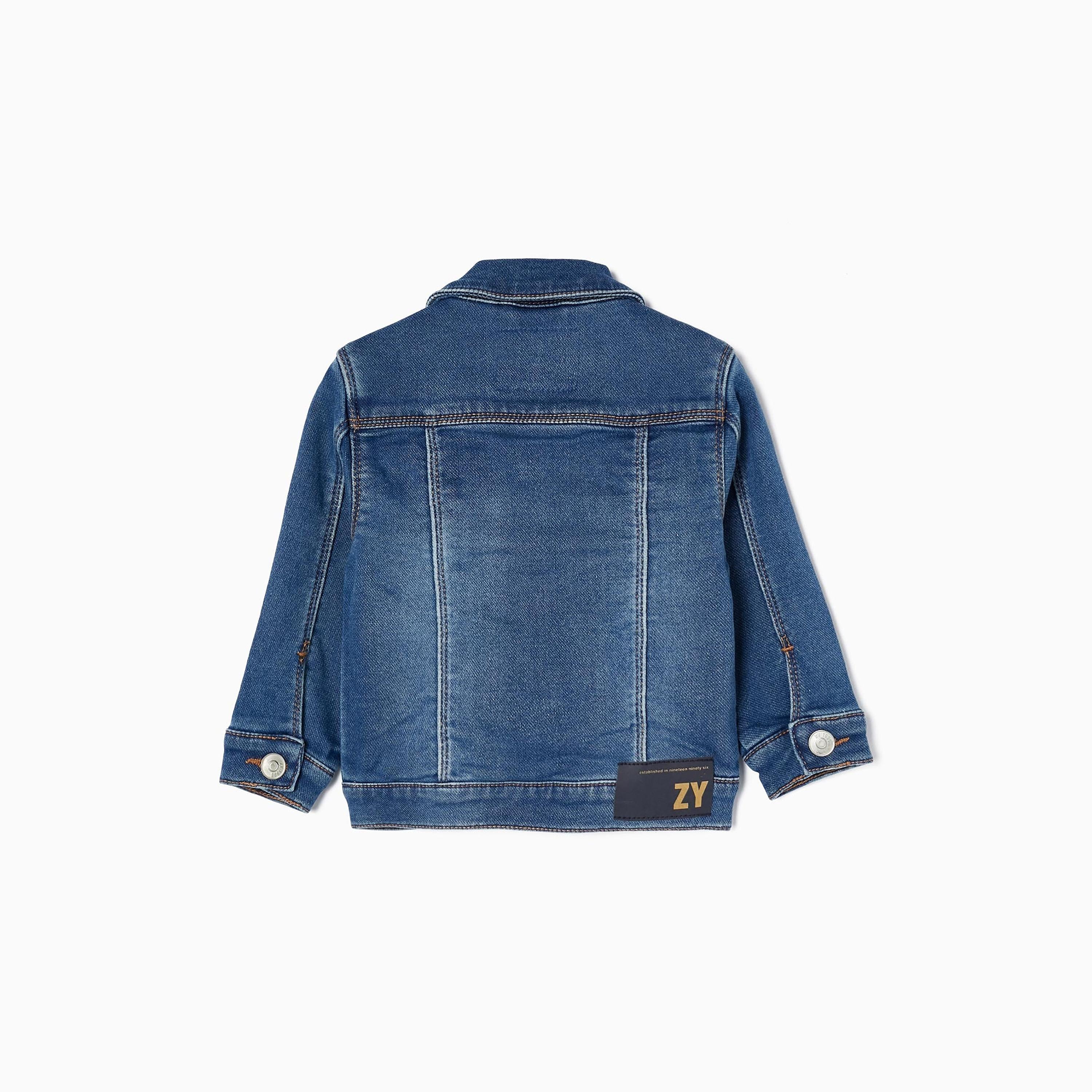Zippy Solid Collar Neck Denim Jacket-baby-boys-clothing-jacketsandblazers-image-3