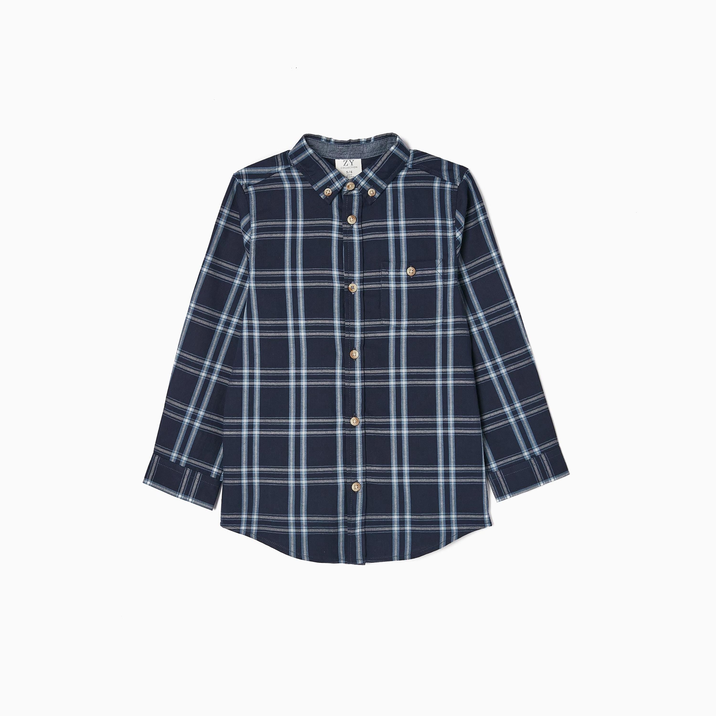 Zippy Checked Collar Neck Shirt-boys-clothing-shirts-image-1