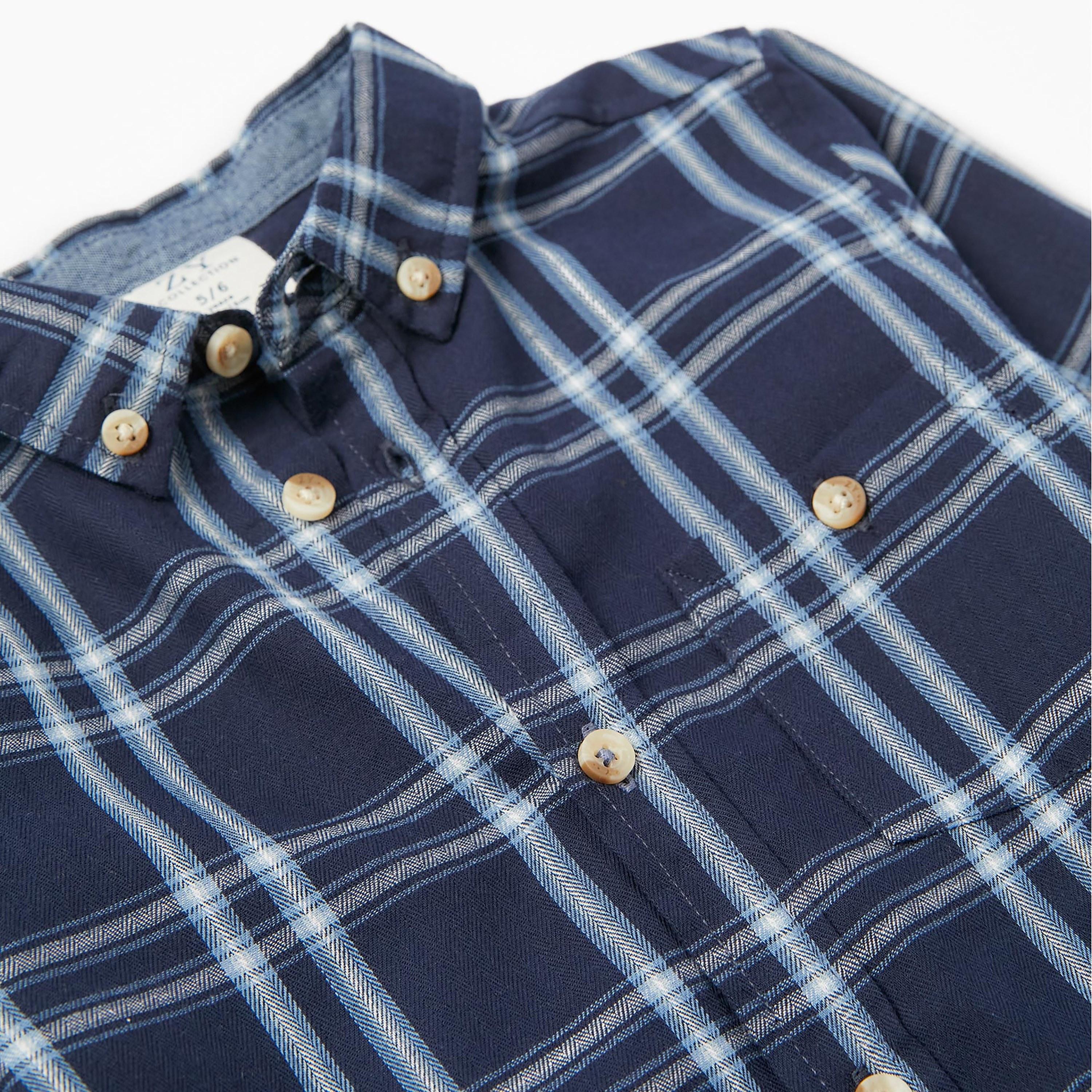 Zippy Checked Collar Neck Shirt-boys-clothing-shirts-image-3