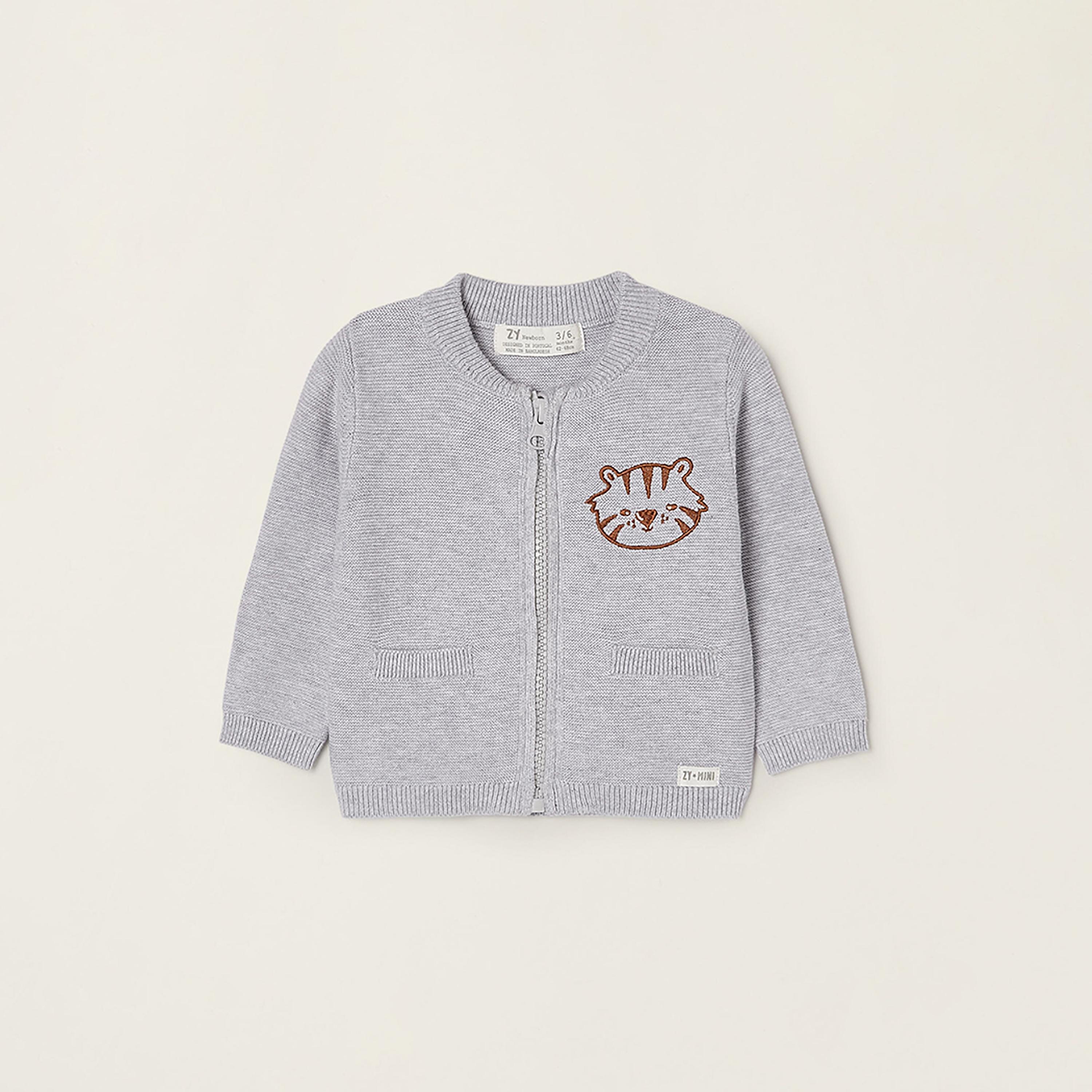 Zippy Embroidered Round Neck Cardigan - Tiger-baby-boys-clothing-jumpersandcardigans-image-1