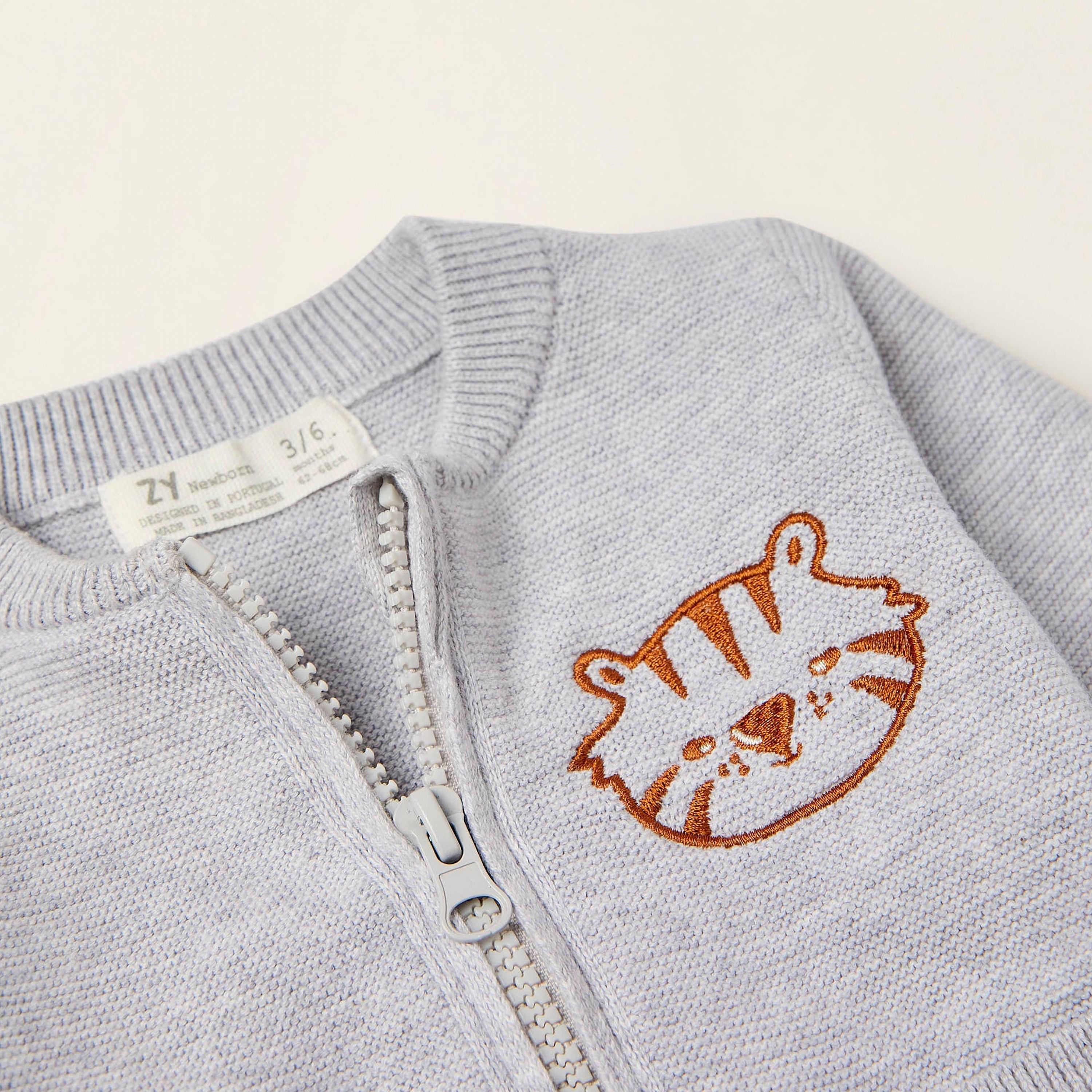 Zippy Embroidered Round Neck Cardigan - Tiger-baby-boys-clothing-jumpersandcardigans-image-3