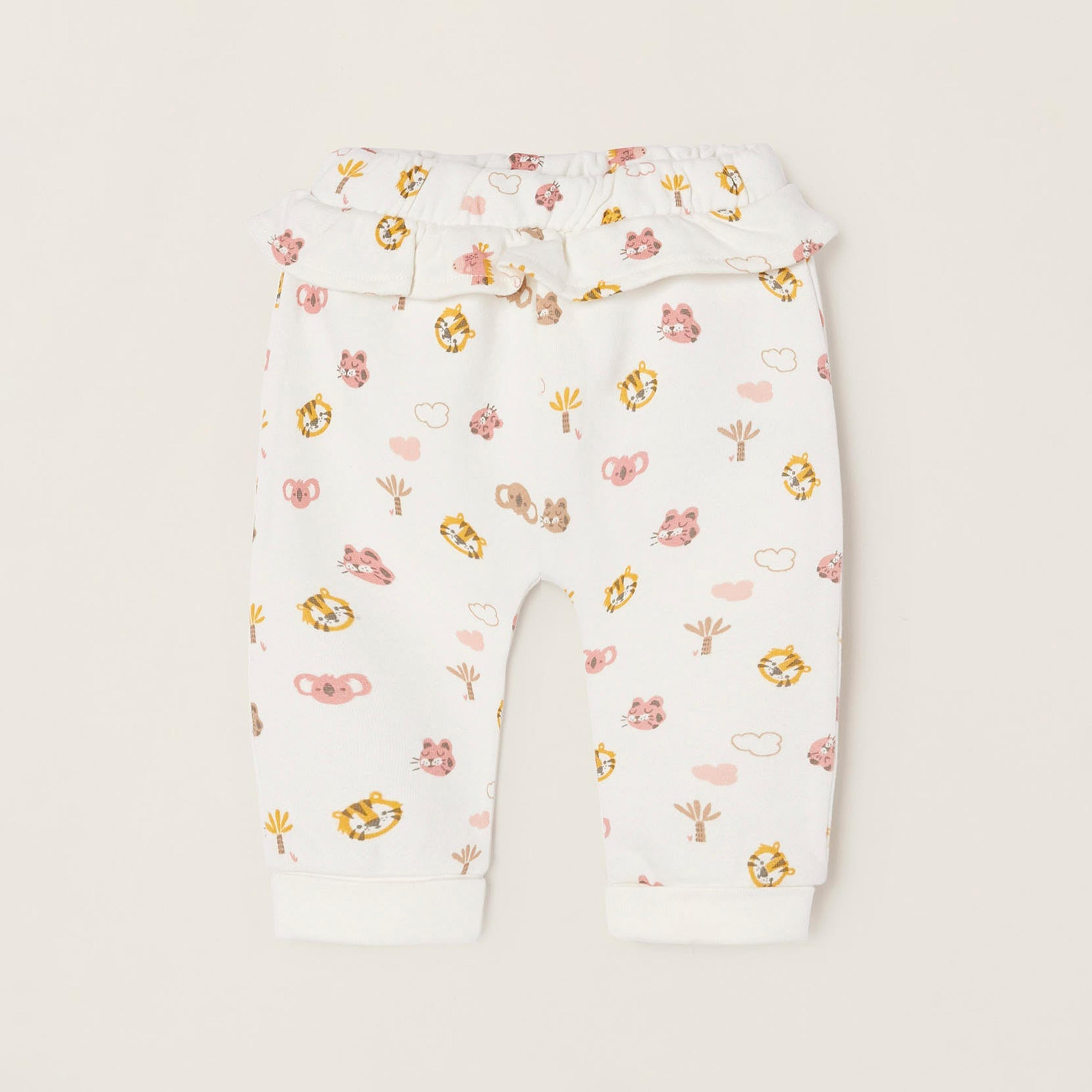 بنطال قطني مطبوع من زيبي حيوانات الغابة من زيبي-baby-girls-clothing-bottoms-trousers-image-1