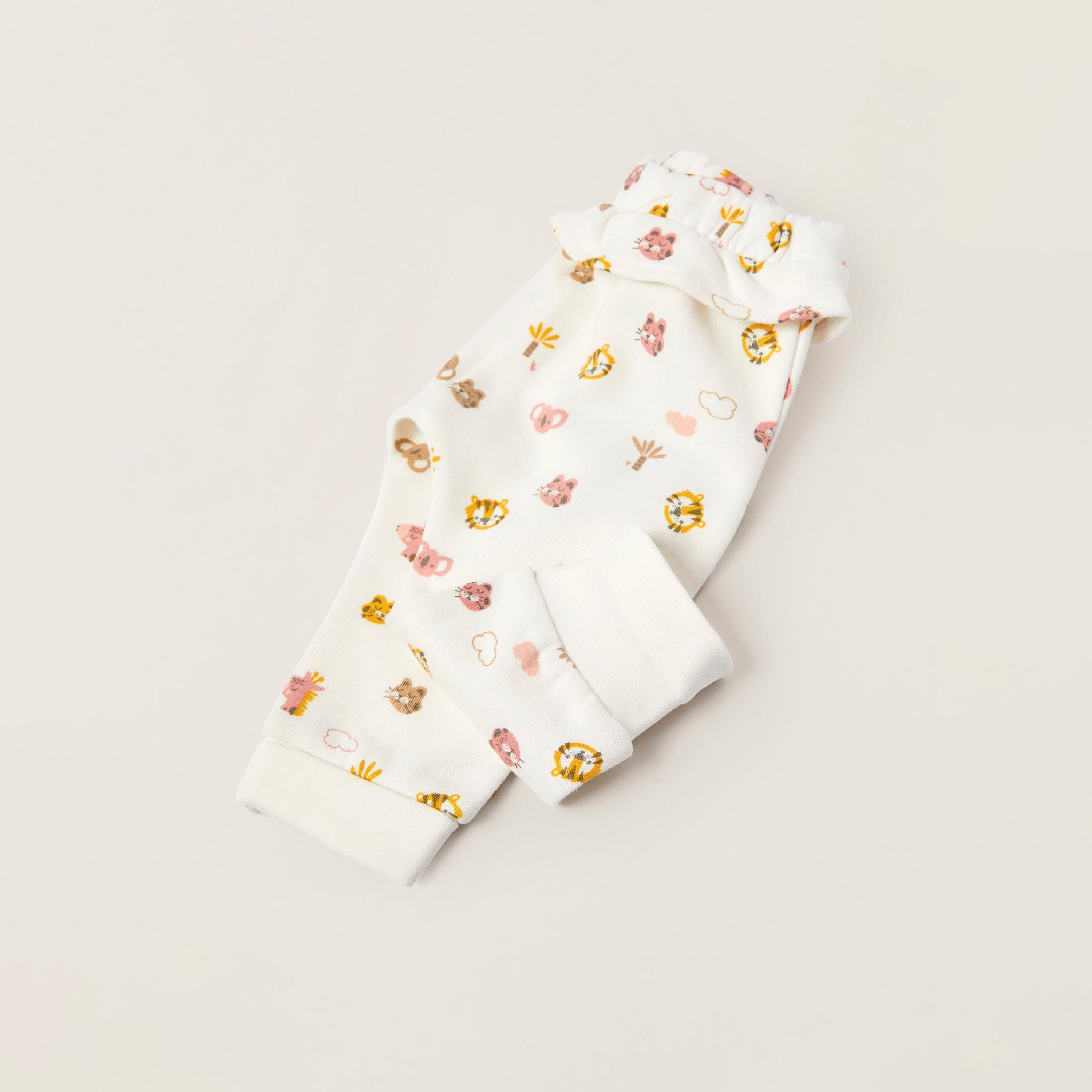 Zippy Printed Cotton Pants - Jungle Animals-baby-girls-clothing-bottoms-trousers-image-3