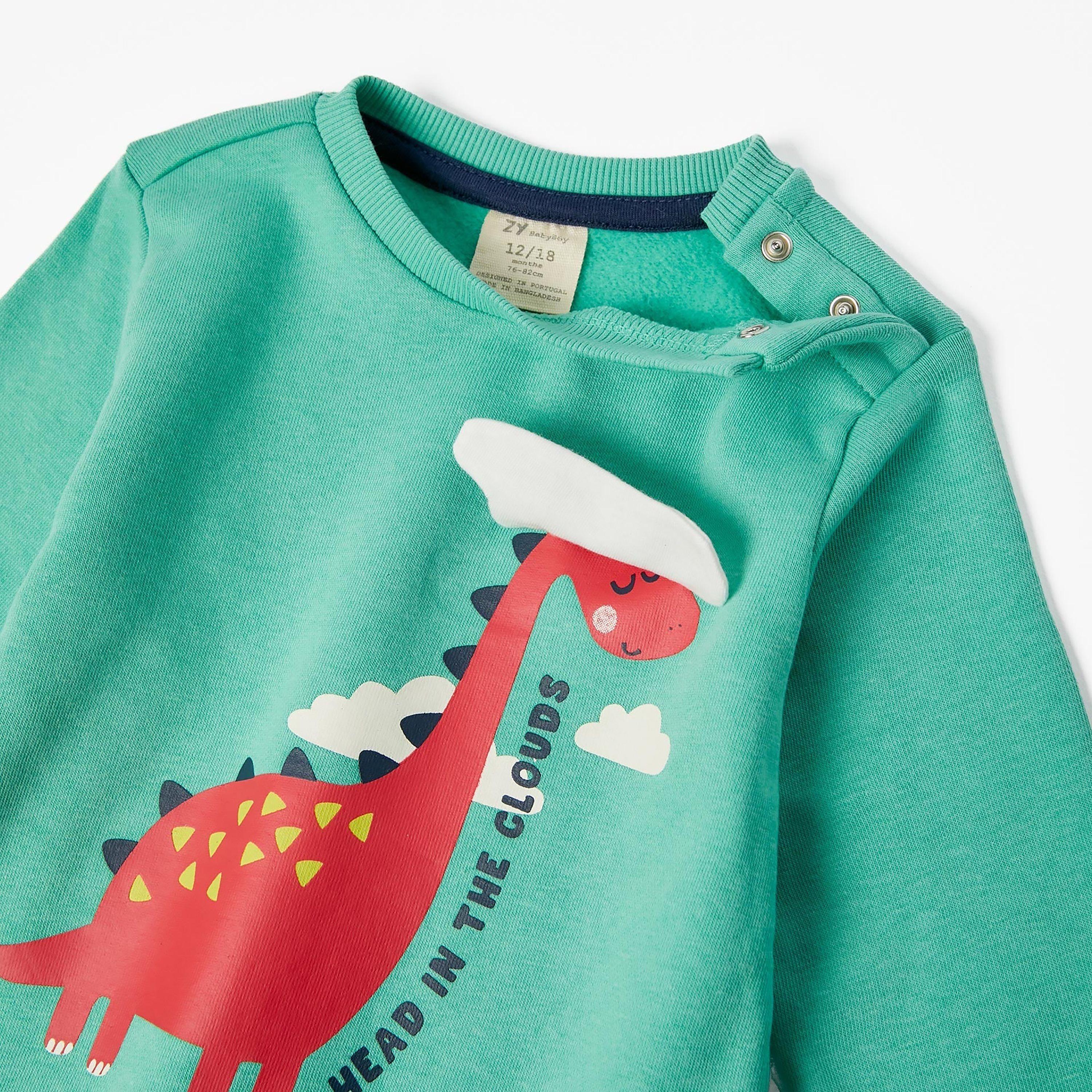 Zippy Printed Round Neck Sweatshirt - Dinosaur-baby-boys-clothing-sweatshirts-image-3
