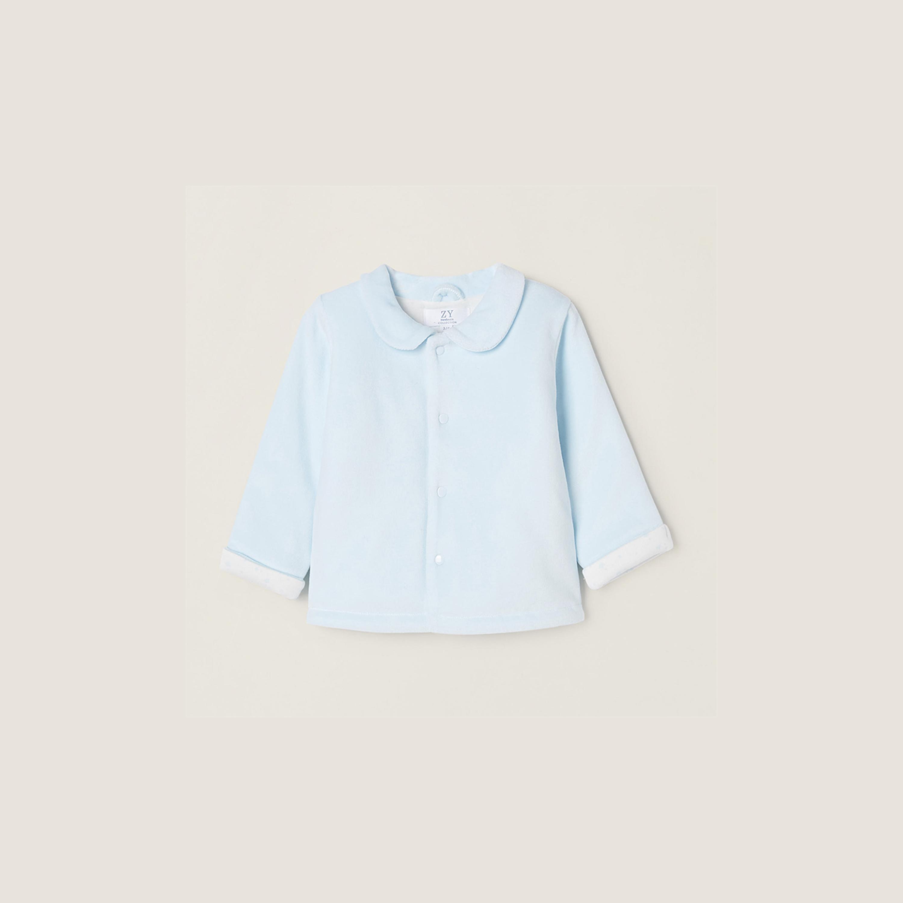 Zippy Solid Collar Neck Velour Jacket-baby-boys-clothing-jacketsandblazers-image-1