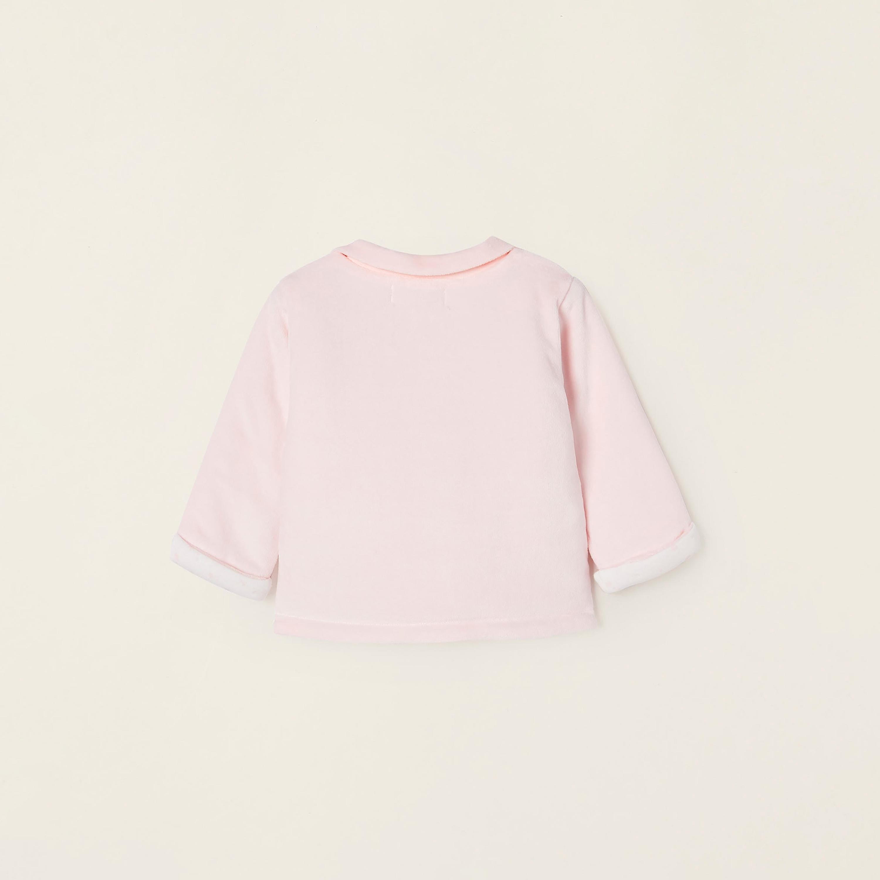 Zippy Solid Collar Neck Velour Jacket-baby-girls-clothing-jacketsandcoats-image-3