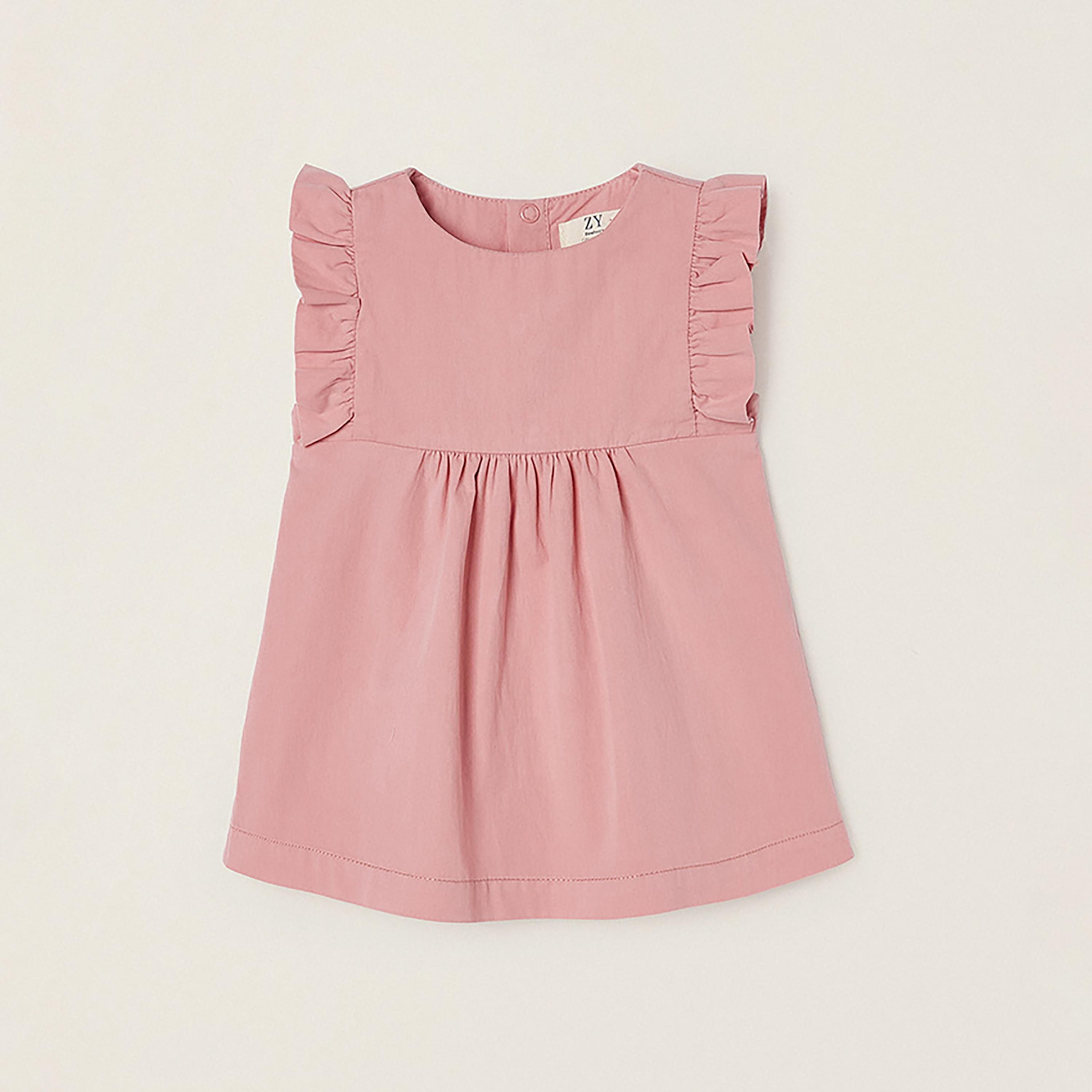 Zippy Solid Cap Sleeves Dress-baby-girls-clothing-dressesandjumpsuits-image-1
