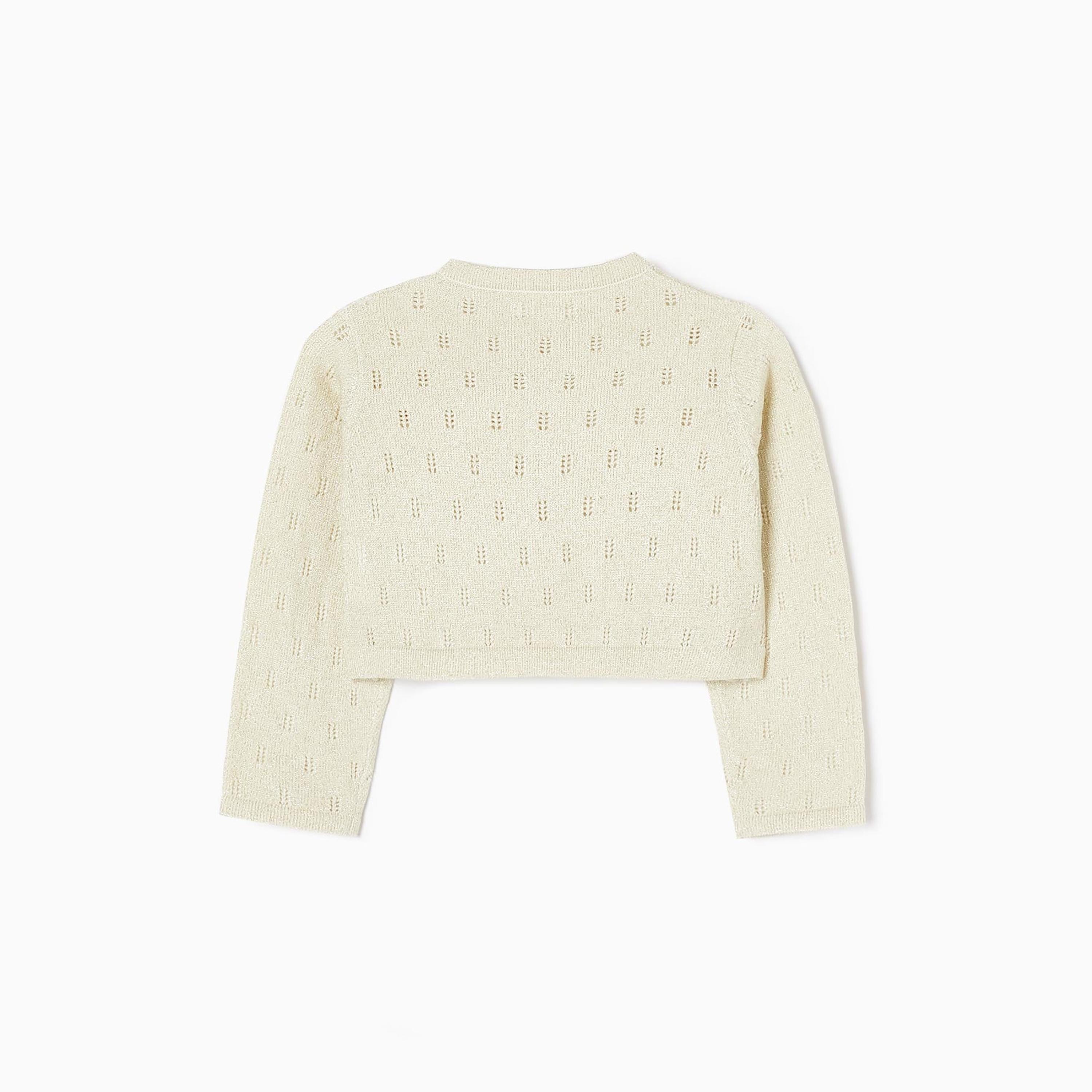 كارديجان بوليرو برقبة دائرية سادة من زيبي-baby-girls-clothing-jumpersandcardigans-image-2