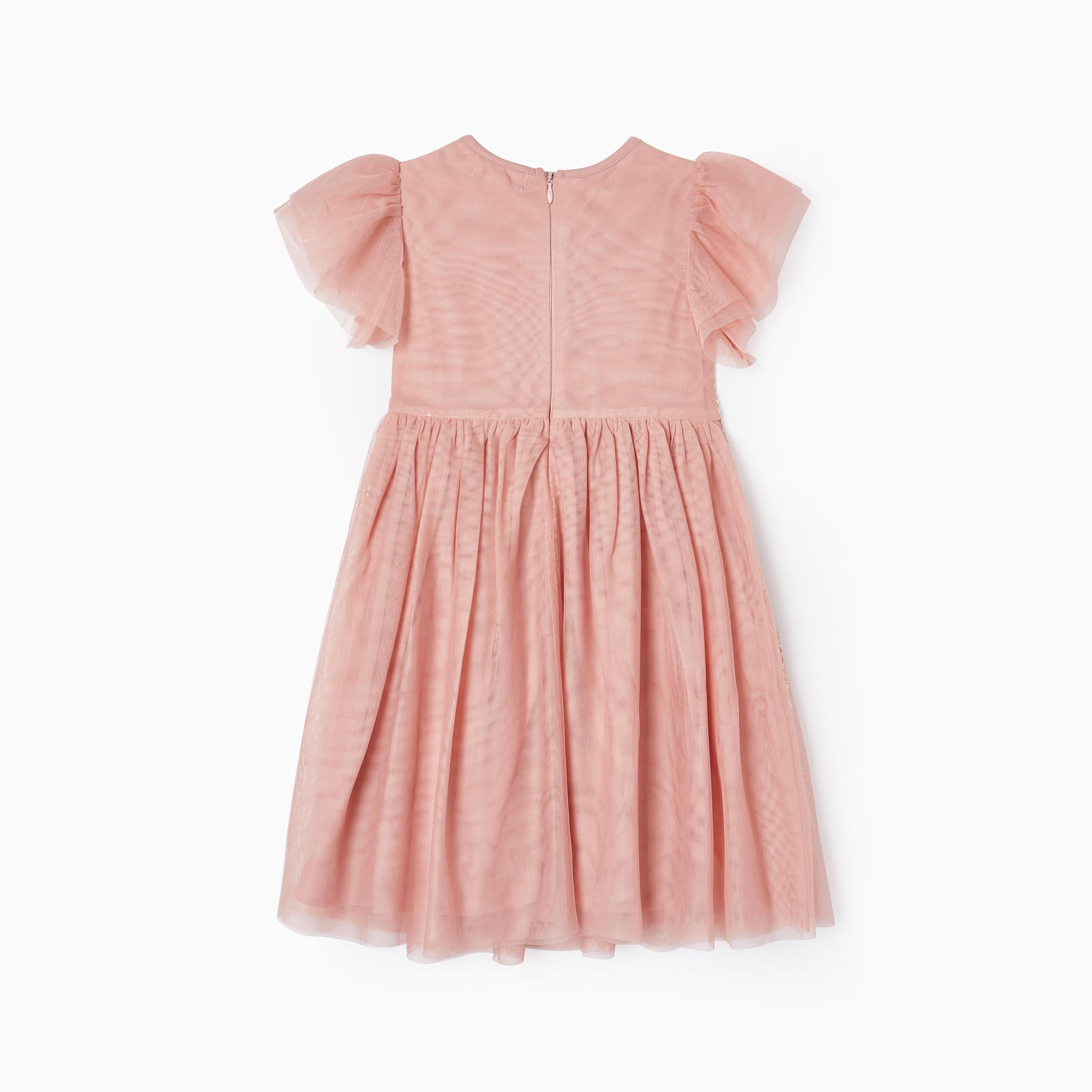 فستان بأكمام كاب مزين من زيبي-girls-clothing-dressesandjumpsuits-image-2
