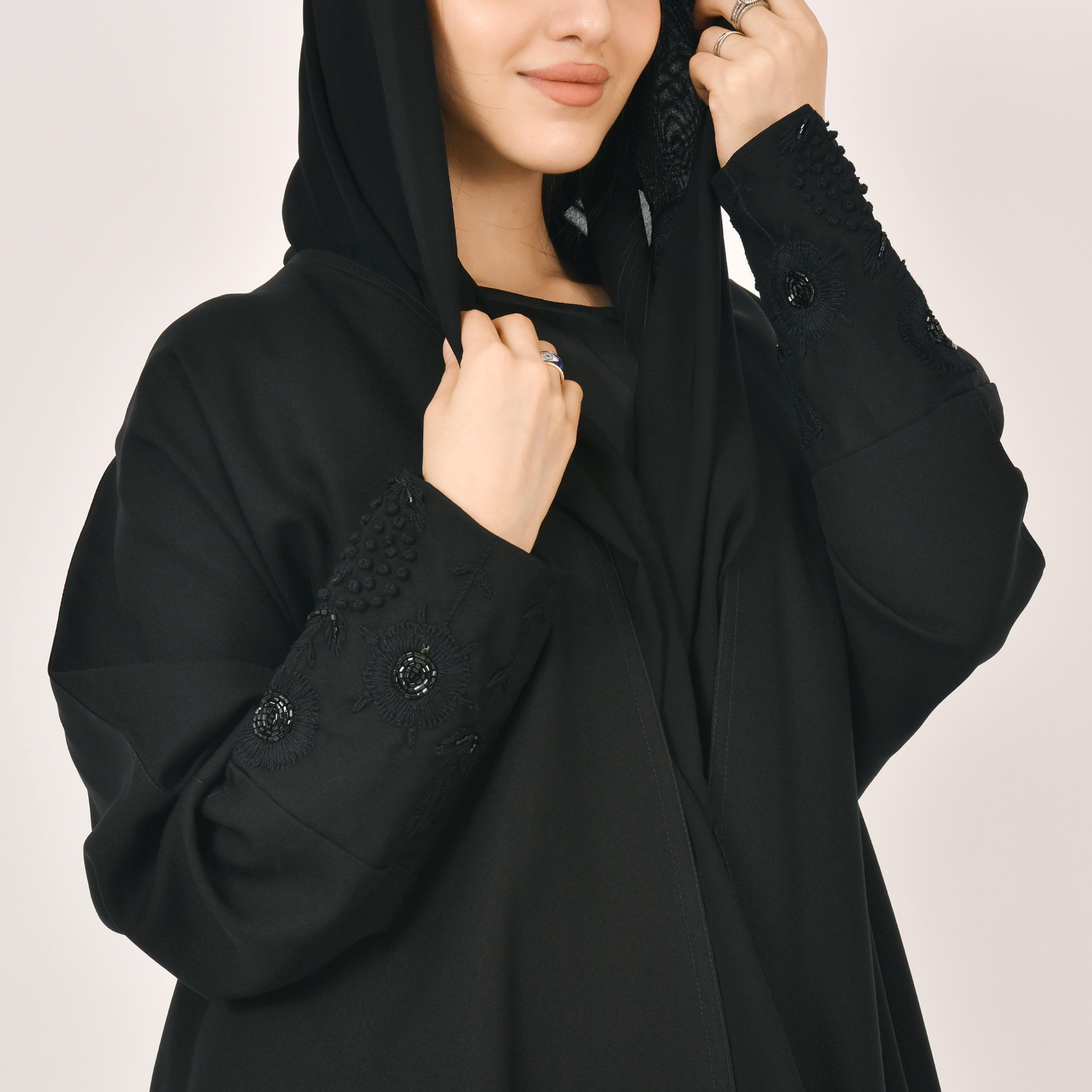 Hawraa Embroidered Abaya with Hijab-women-arabicclothing-abayas-image-2
