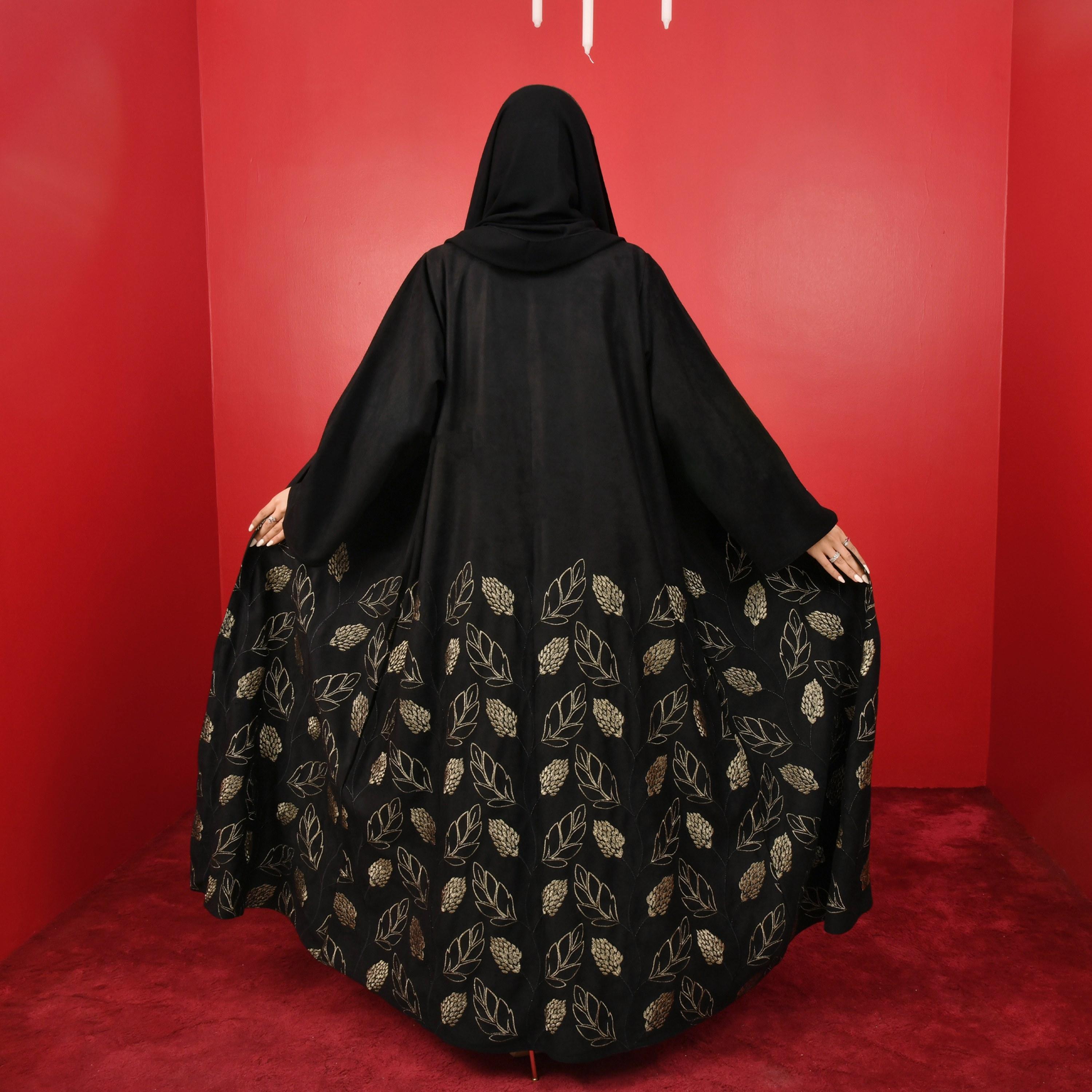 Hawraa Embroidered Abaya with Hijab-women-arabicclothing-abayas-image-3