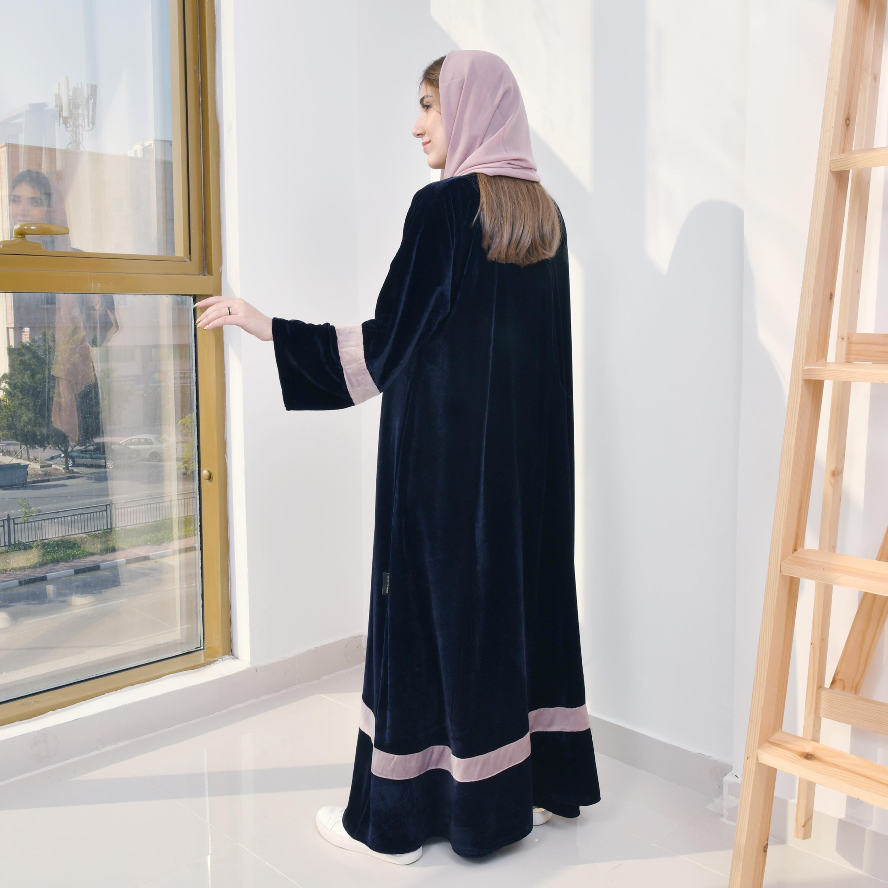 Hawraa Velvet Abaya with Hijab-women-arabicclothing-abayas-image-3