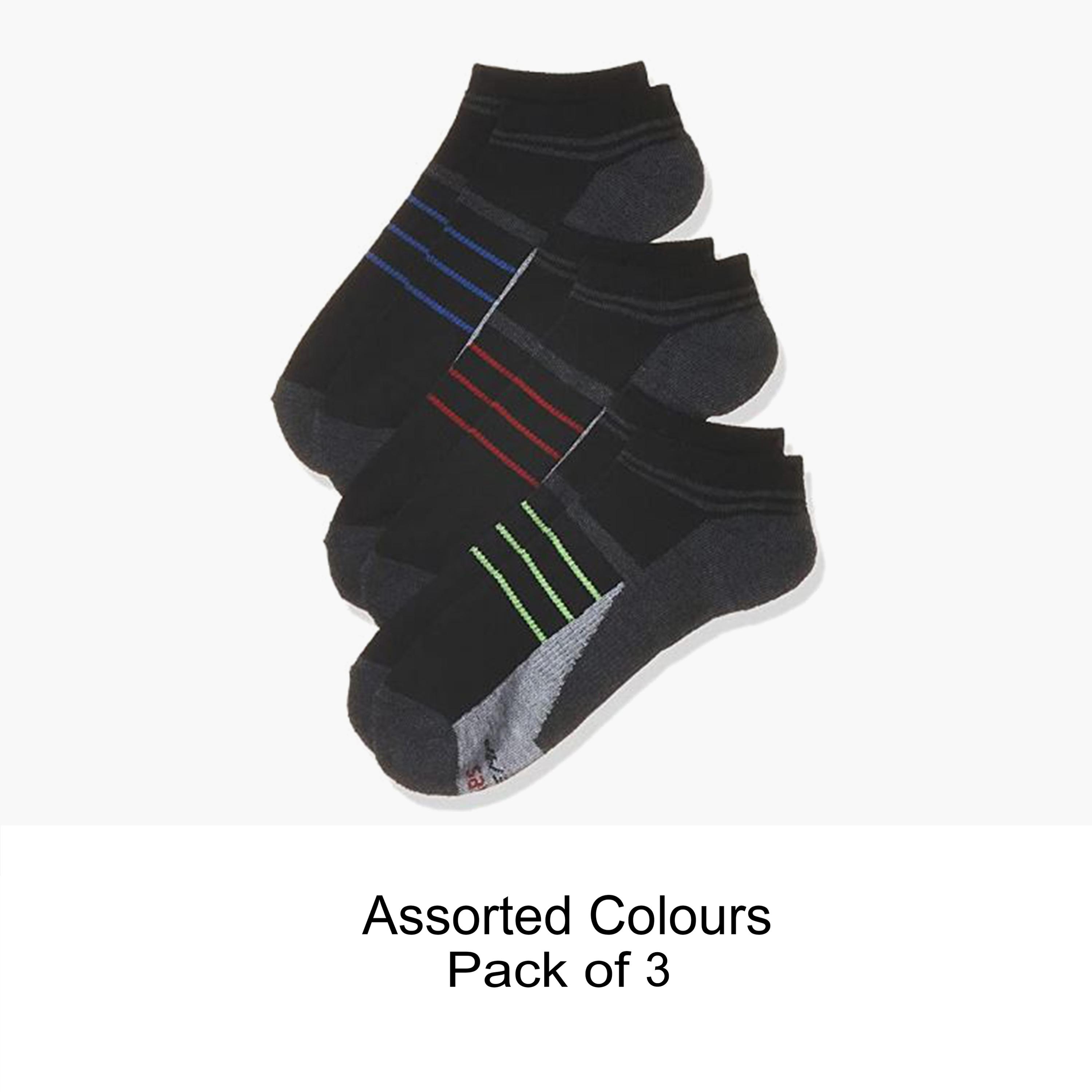مجموعة هنس المتنوعة مكونة من 3 جوارب مخططة بطول الكاحل للرجال-men-socks-image-1