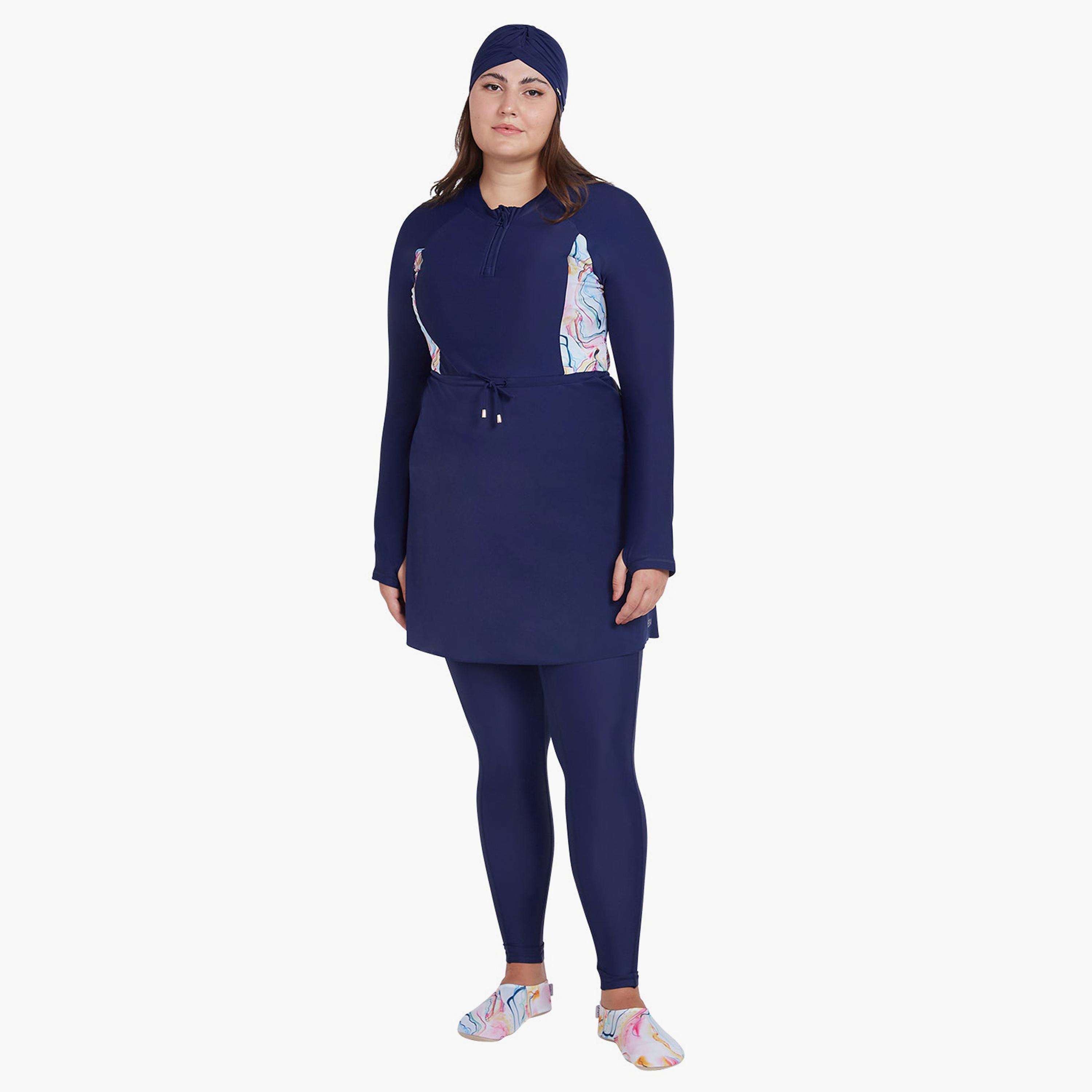 COEGA Women's Modest Two-Piece Skirted Swim Set, Blue Pink Marble-women-clothing-swimandbeach-burkinis-image-4