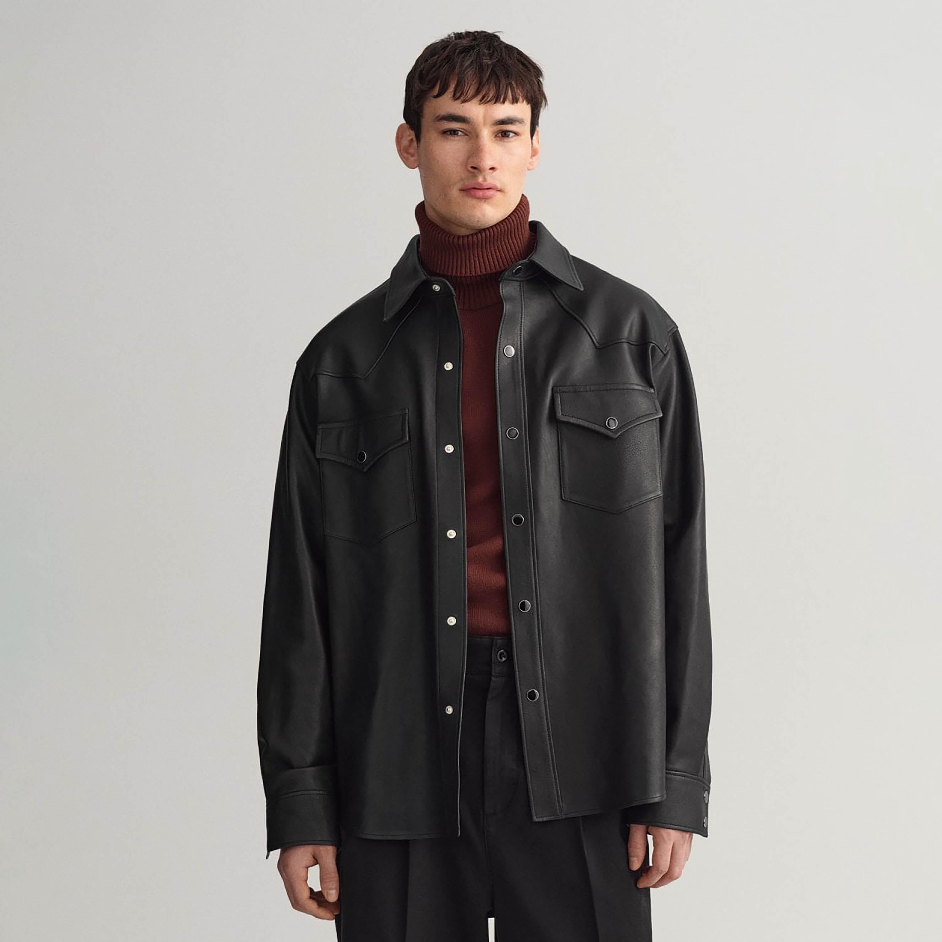 Gant Relaxed Fit Plain Collared Long Sleeves Men's Shirt-men-clothing-shirts-image-1