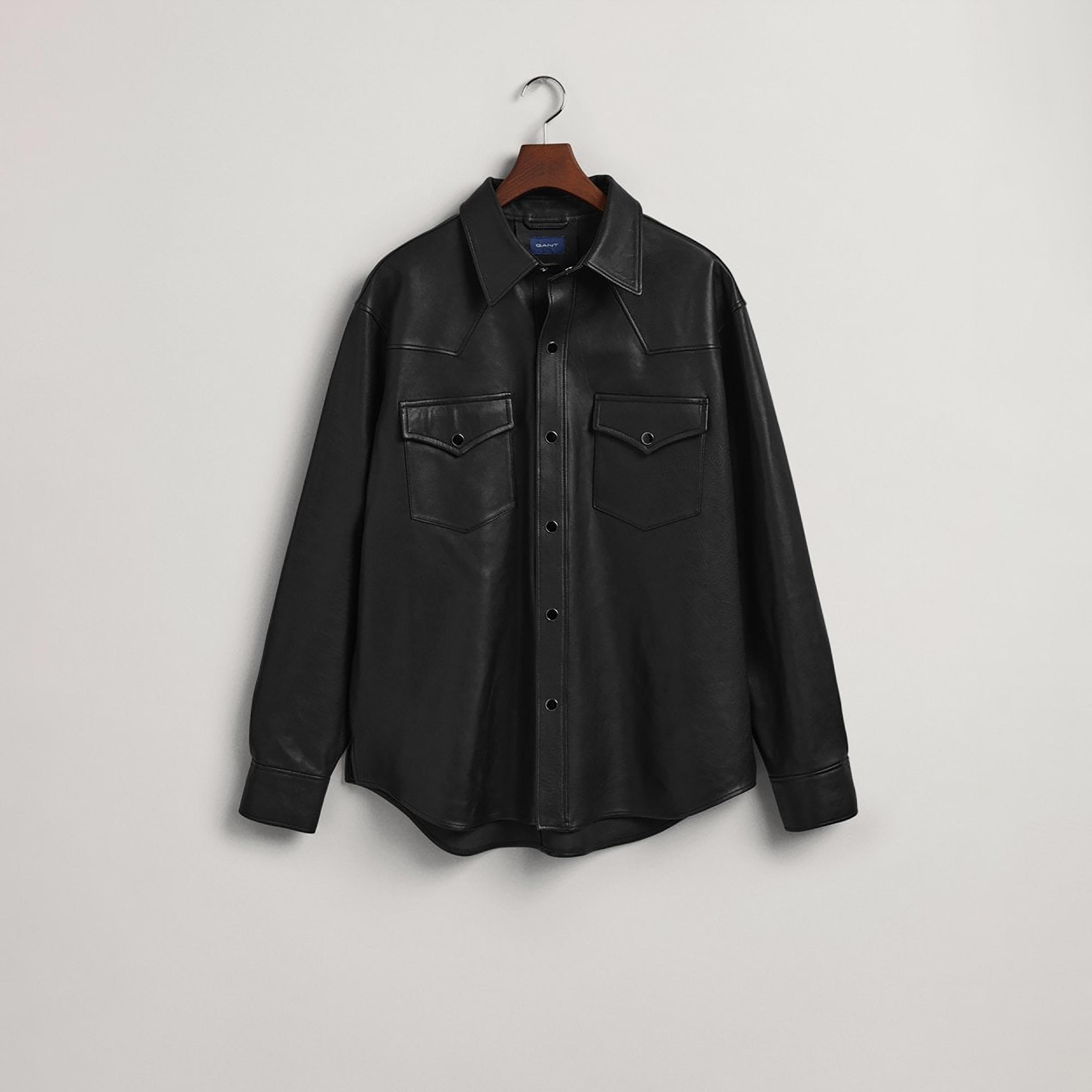 Gant Relaxed Fit Plain Collared Long Sleeves Men's Shirt-men-clothing-shirts-image-5