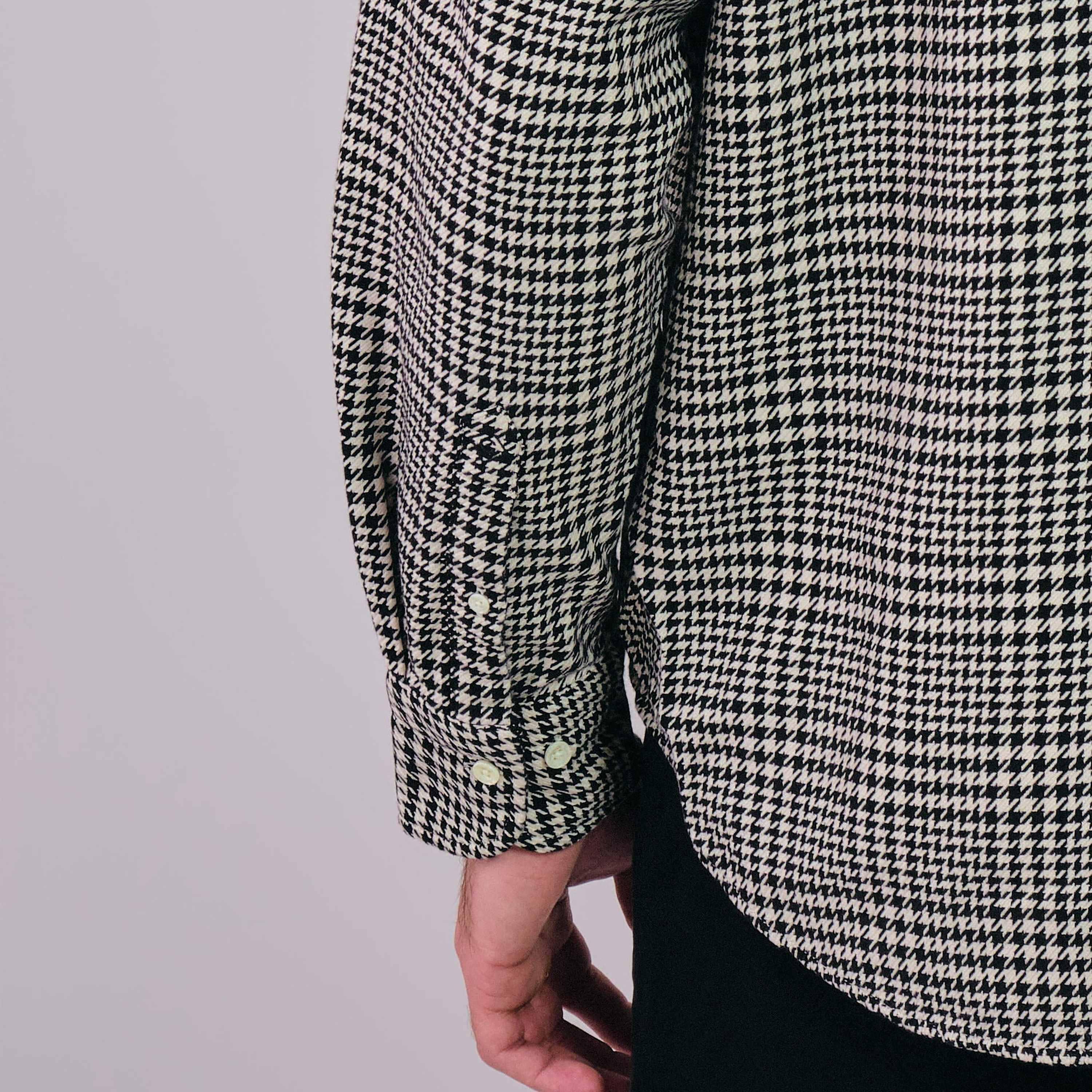 Gant Regular Fit Houndstooth Print Button-Down Collar Long Sleeves Men's Shirt-men-clothing-shirts-image-2