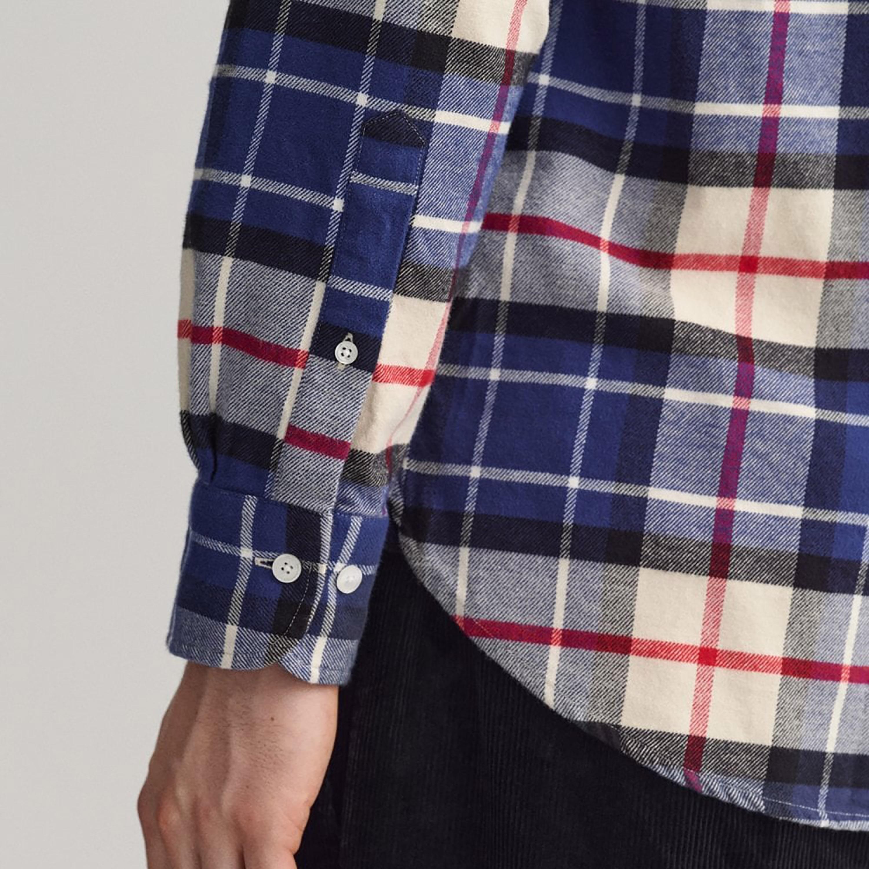Gant Tartan Check Button Down Collar Long Sleeves Shirt with Patch Pocket-men-clothing-shirts-image-3
