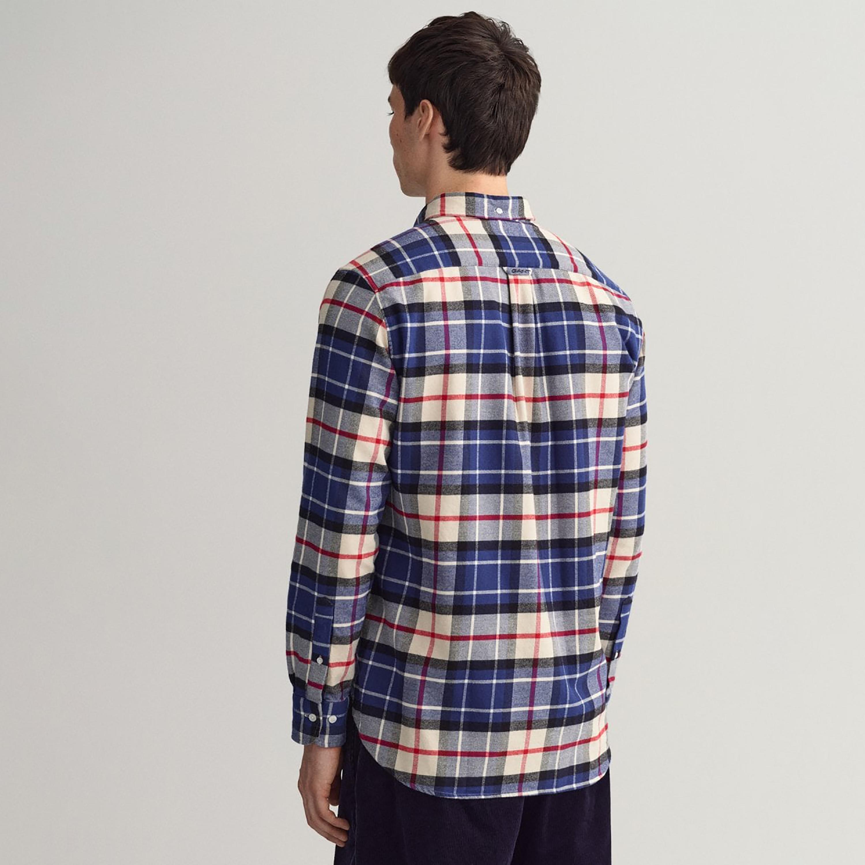 Gant Tartan Check Button Down Collar Long Sleeves Shirt with Patch Pocket-men-clothing-shirts-image-4