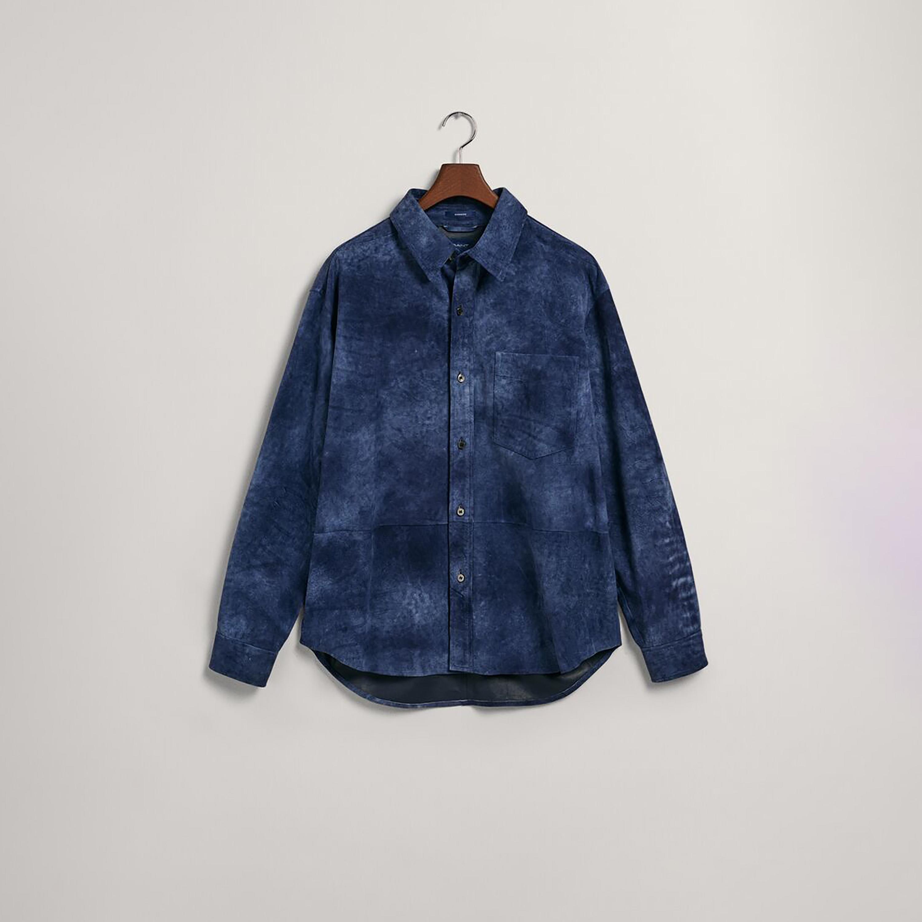 Gant Oversize Fit Plain Collared Long Sleeves Men's Shirt-men-clothing-shirts-image-1