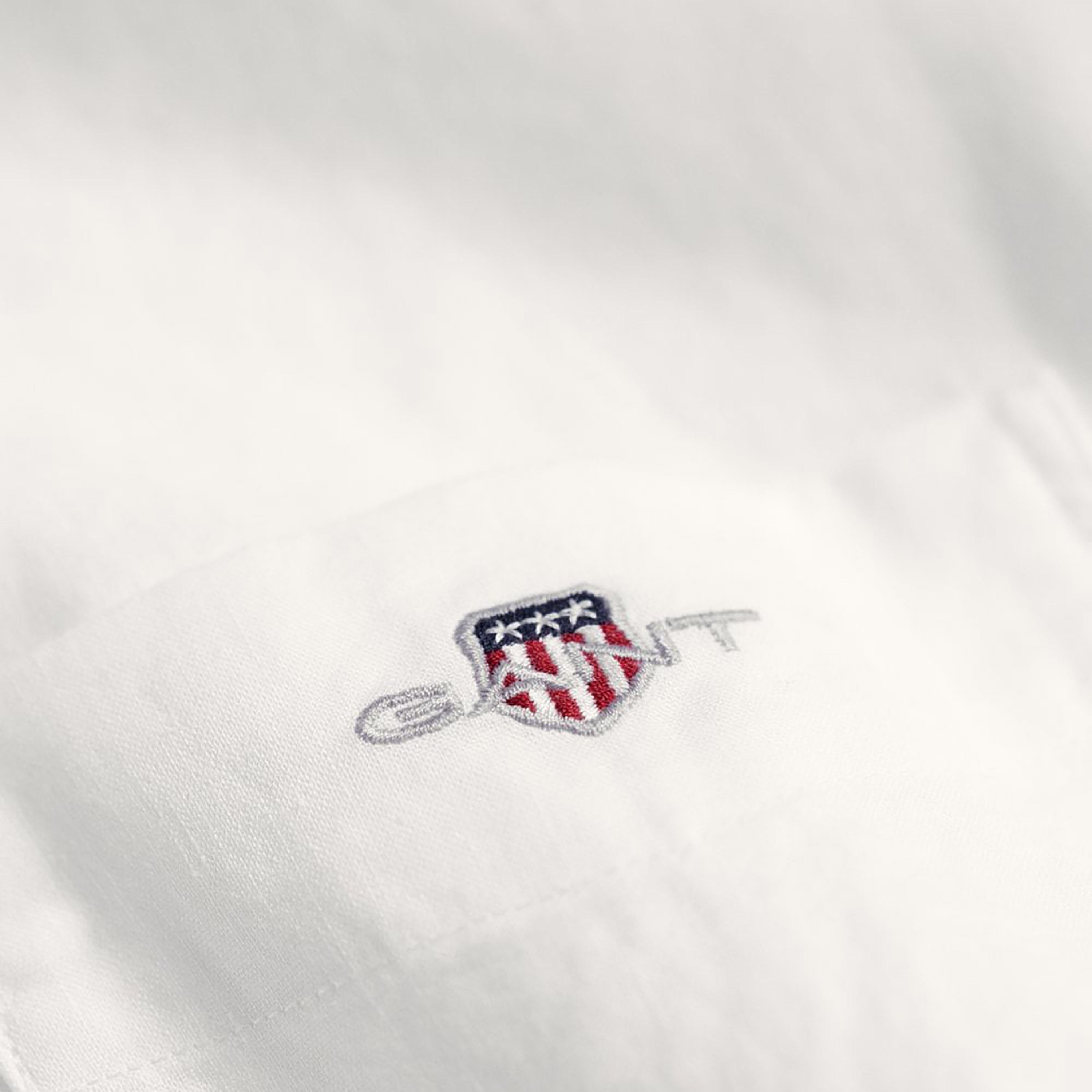 Gant Logo Detail Button Down Collar Short Sleeves Shirt with Patch Pocket-men-clothing-shirts-image-2