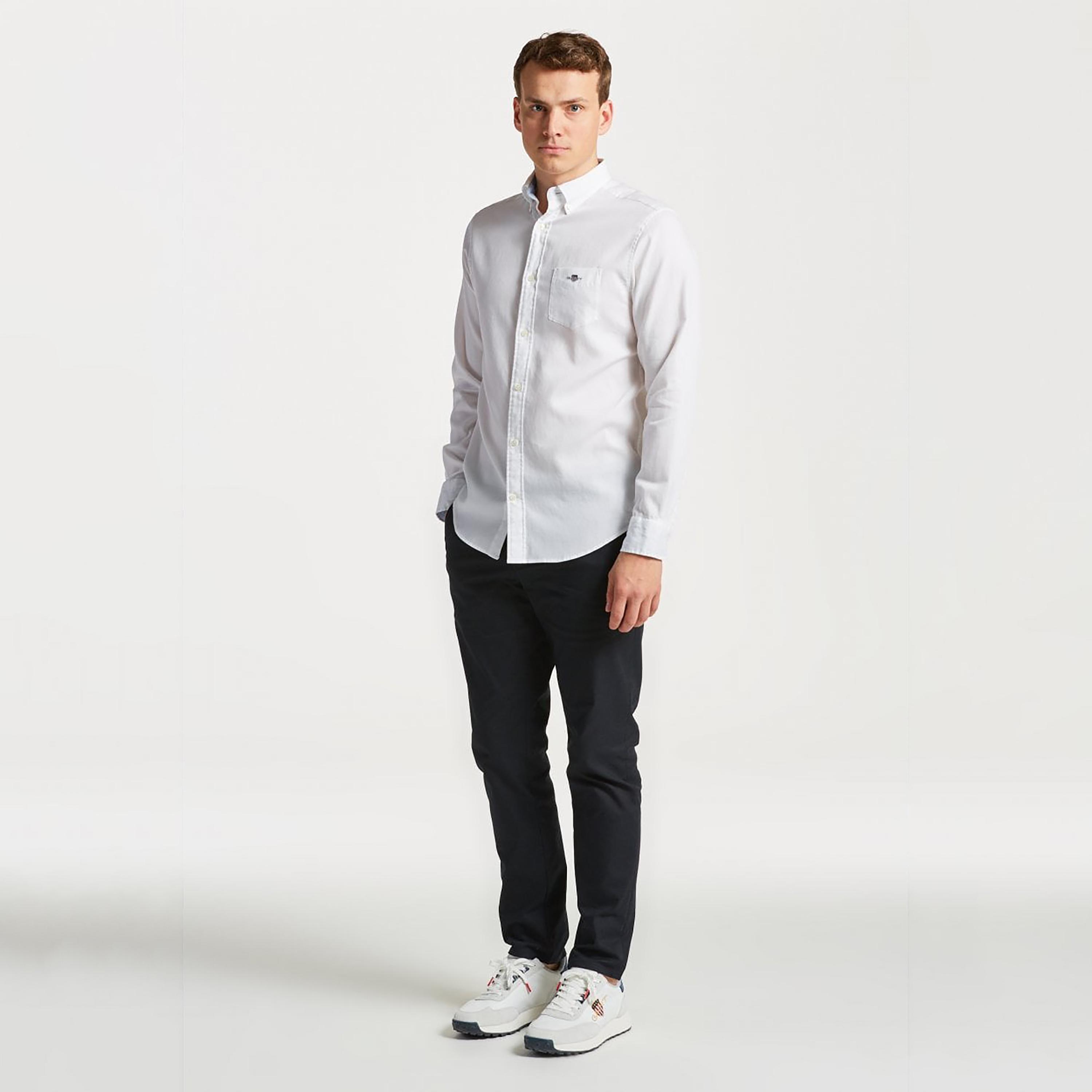 Gant Textured Button Down Collar Long Sleeves Shirt with Patch Pocket-men-clothing-shirts-image-2