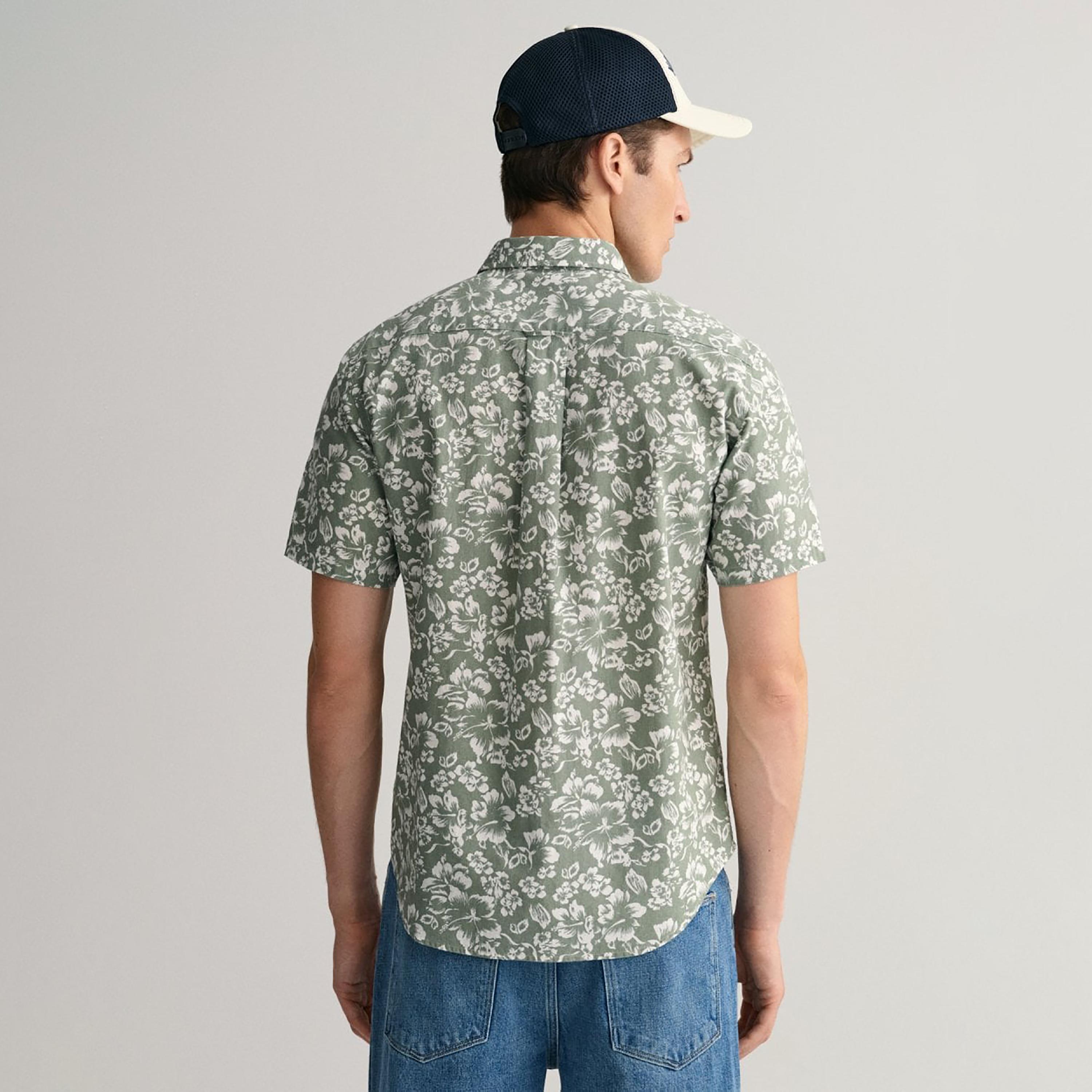 Gant Floral Collared Short Sleeves Shirt with Patch Pocket-men-clothing-shirts-image-4