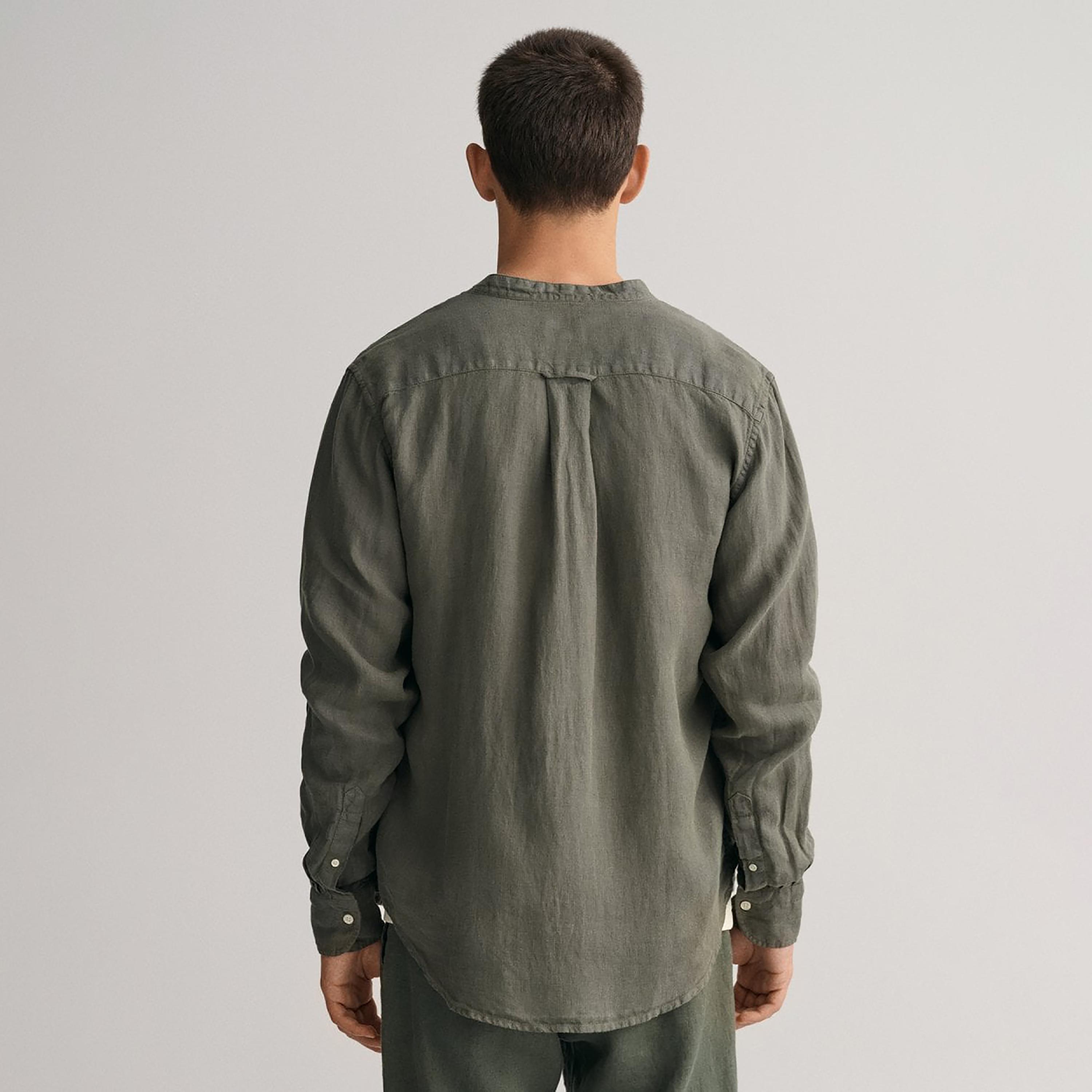 Gant Logo Detail Mandarin Long Sleeves Shirt with Patch Pocket-men-clothing-shirts-image-4