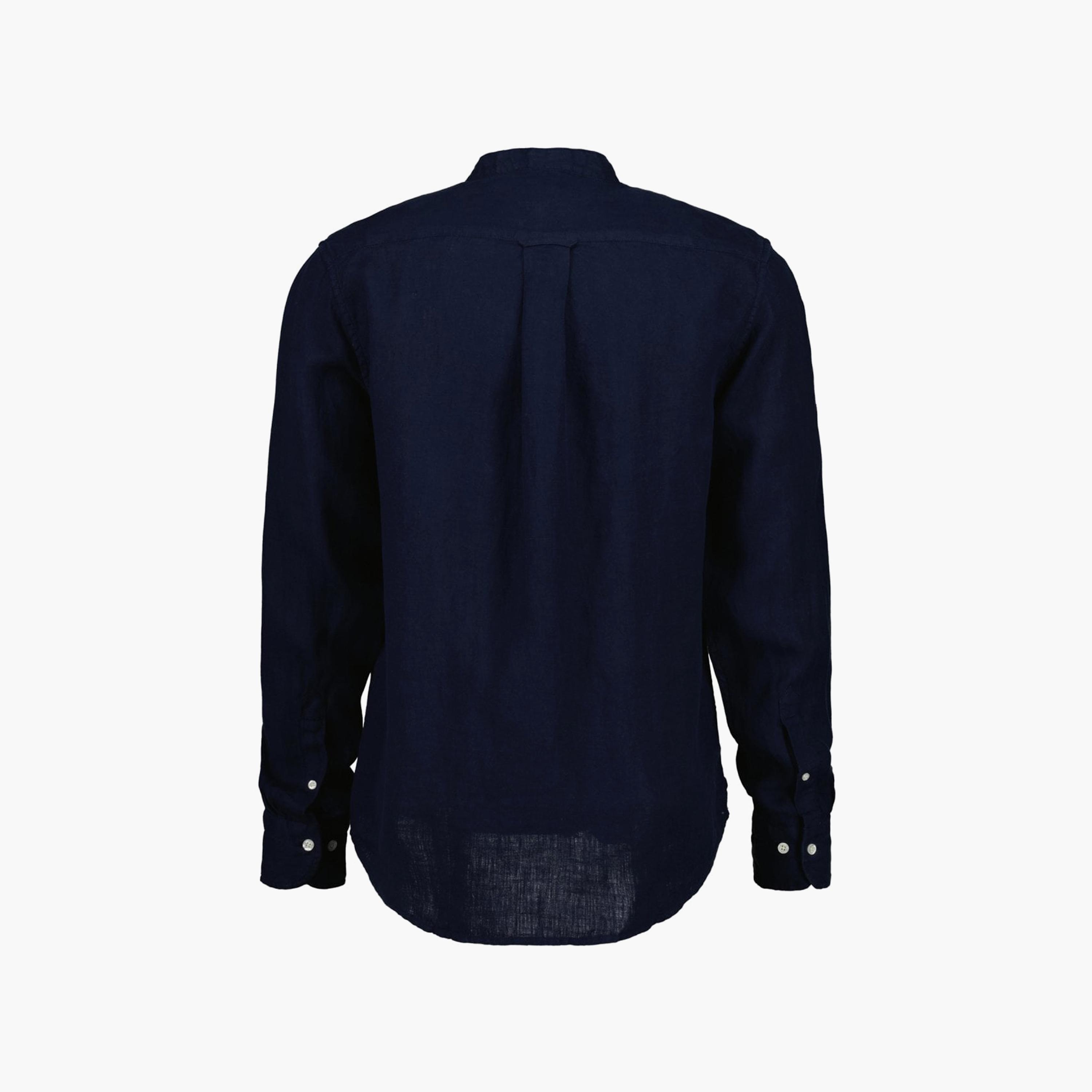 Gant Logo Detail Mandarin Long Sleeves Shirt with Patch Pocket-men-clothing-shirts-image-2
