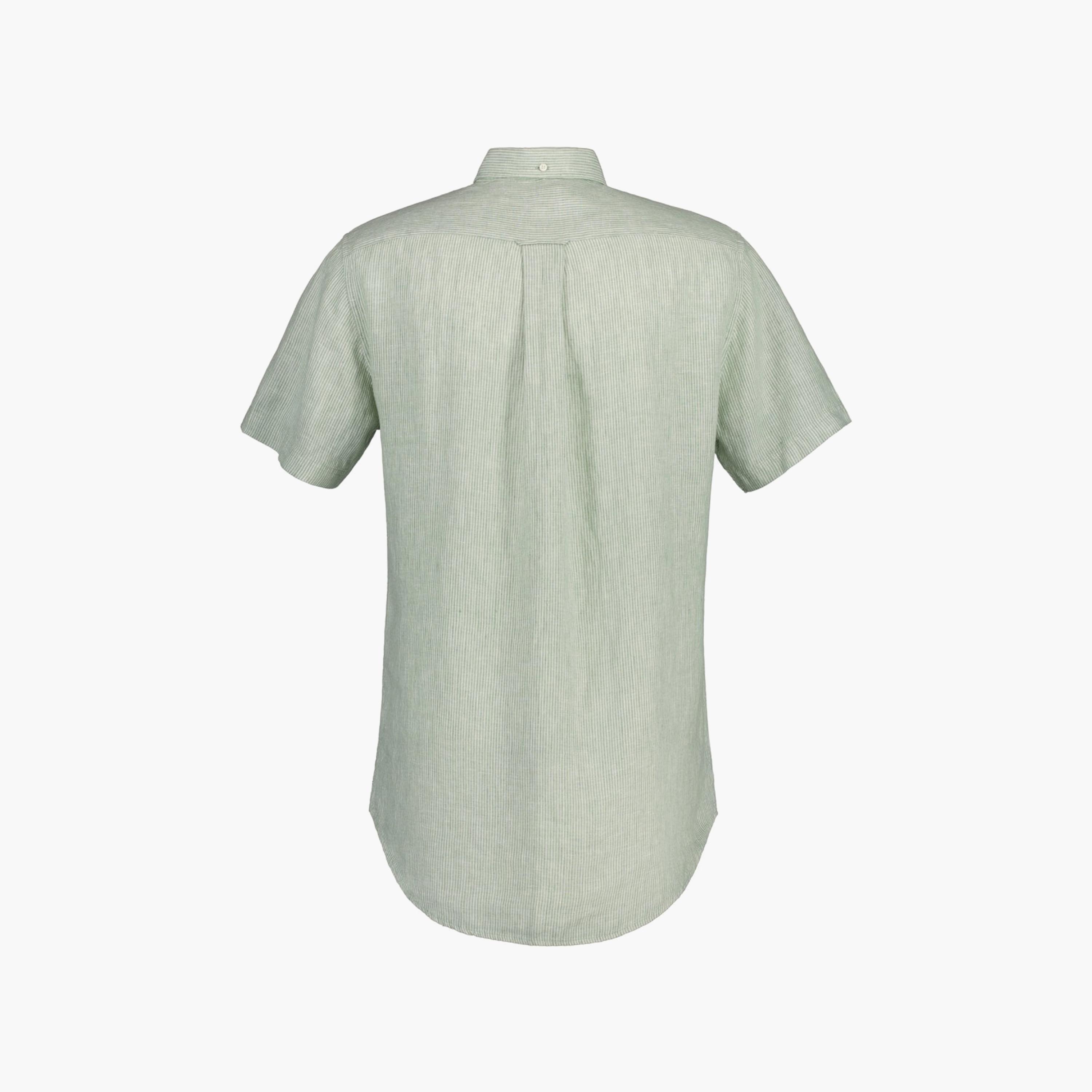 Gant Striped Button Down Collar Short Sleeves Shirt with Patch Pocket-men-clothing-shirts-image-2