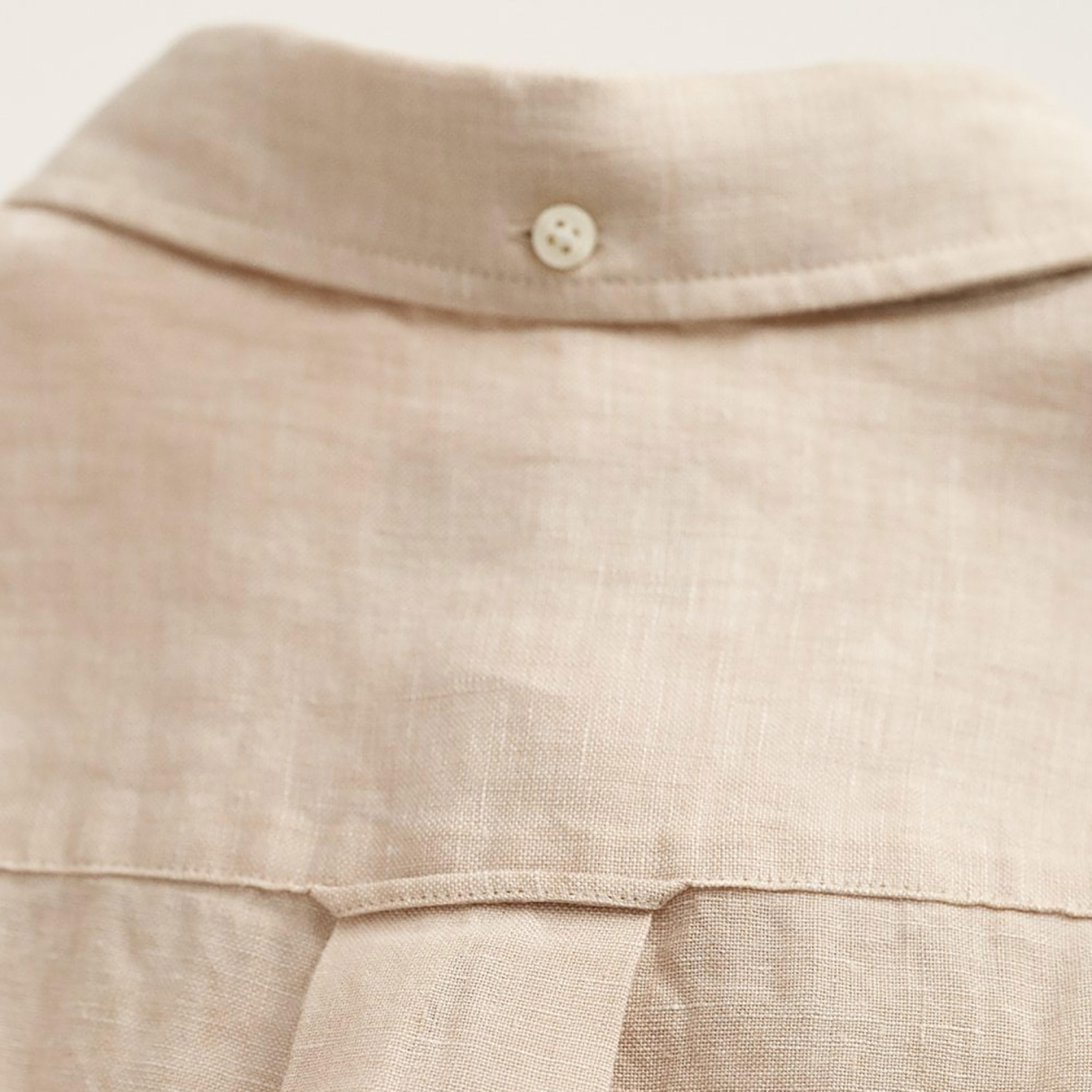 Gant Logo Detail Button Down Collar Short Sleeves Shirt with Patch Pocket-men-clothing-shirts-image-3