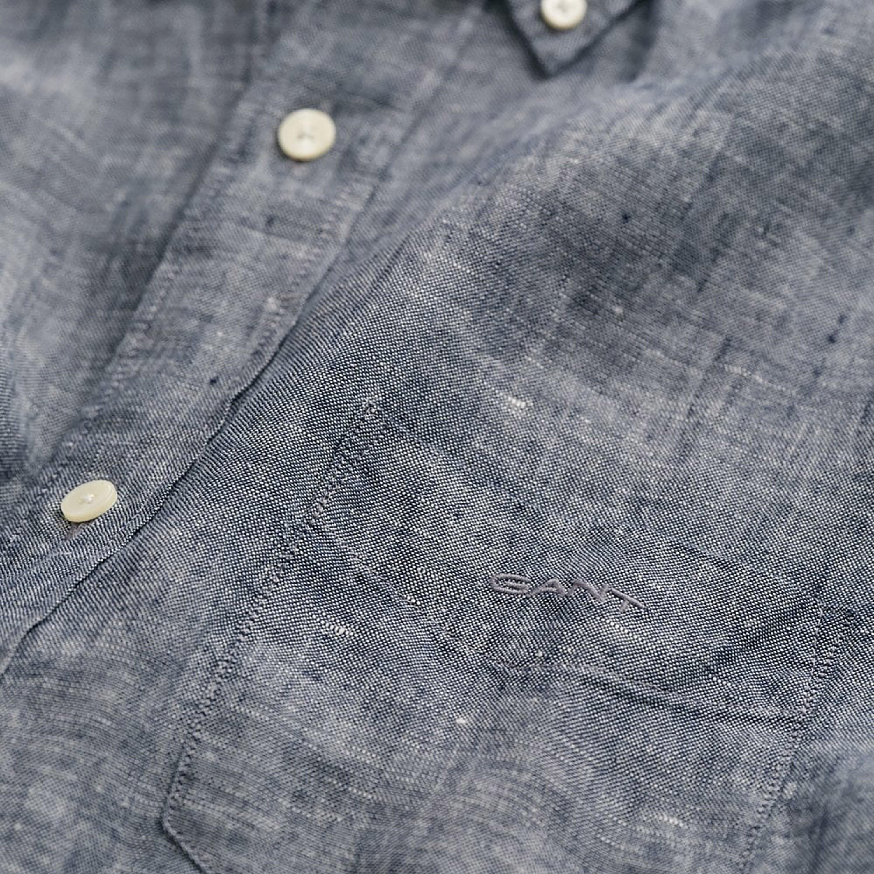 قميص من جانت بأكمام قصيرة وياقة بأزرار سفلية وجيب رقعة-men-clothing-shirts-image-2