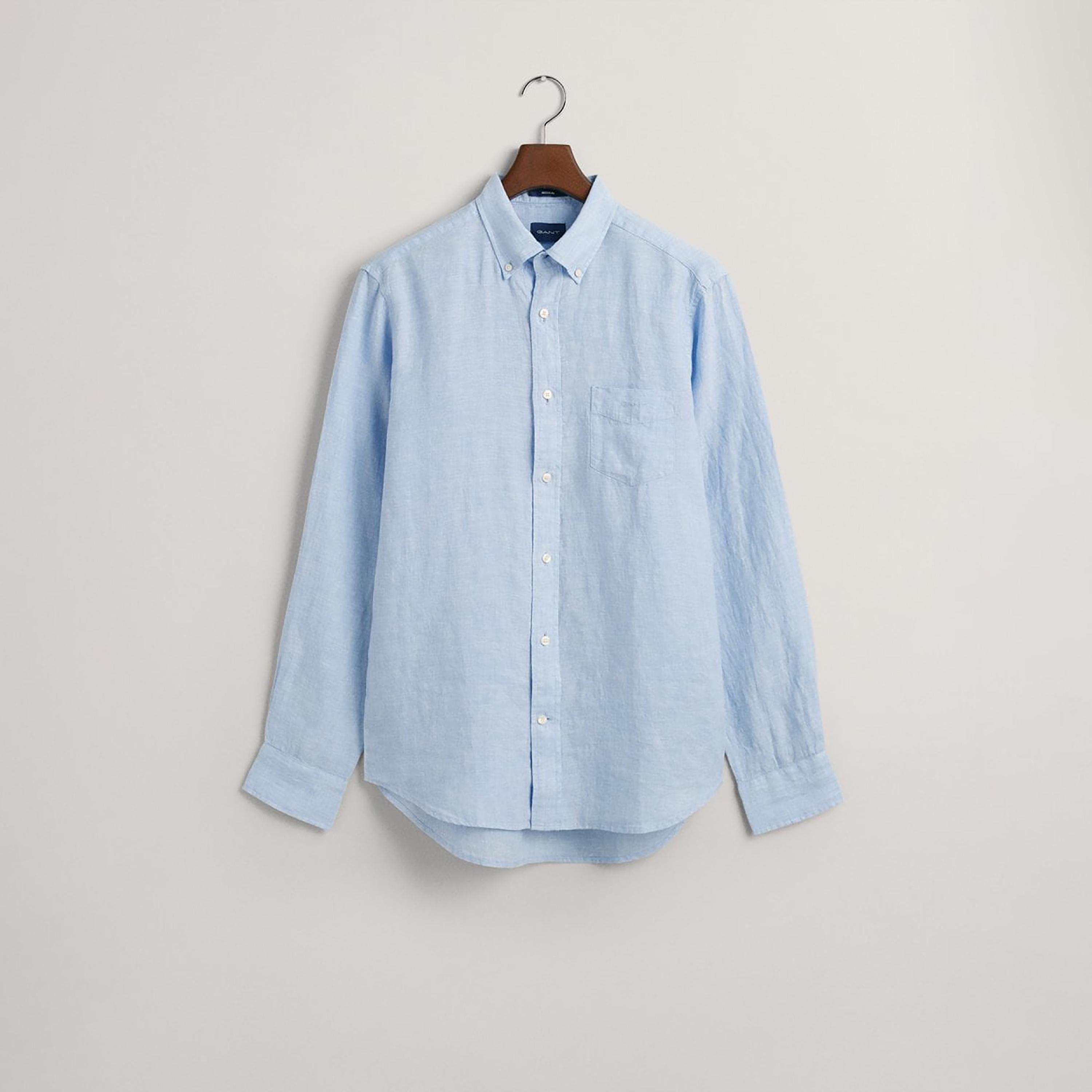 Gant Logo Detail Button Down Collar Long Sleeves Shirt with Patch Pocket-men-clothing-shirts-image-1