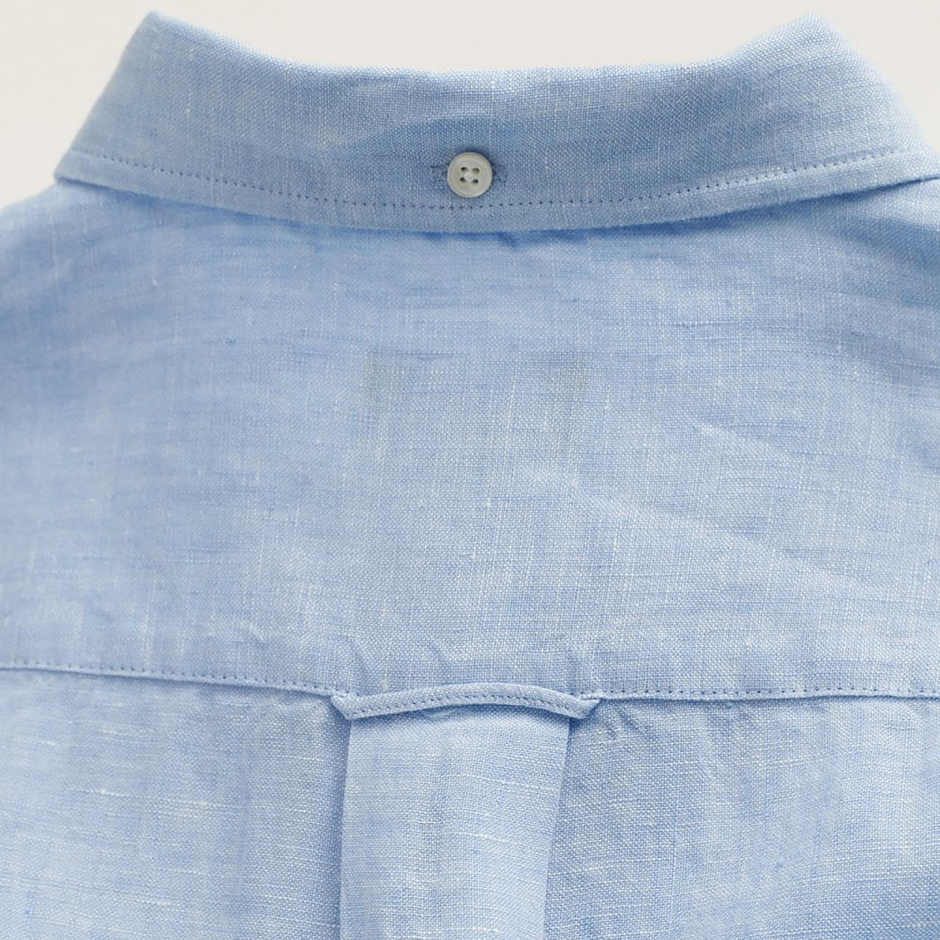Gant Logo Detail Button Down Collar Long Sleeves Shirt with Patch Pocket-men-clothing-shirts-image-3