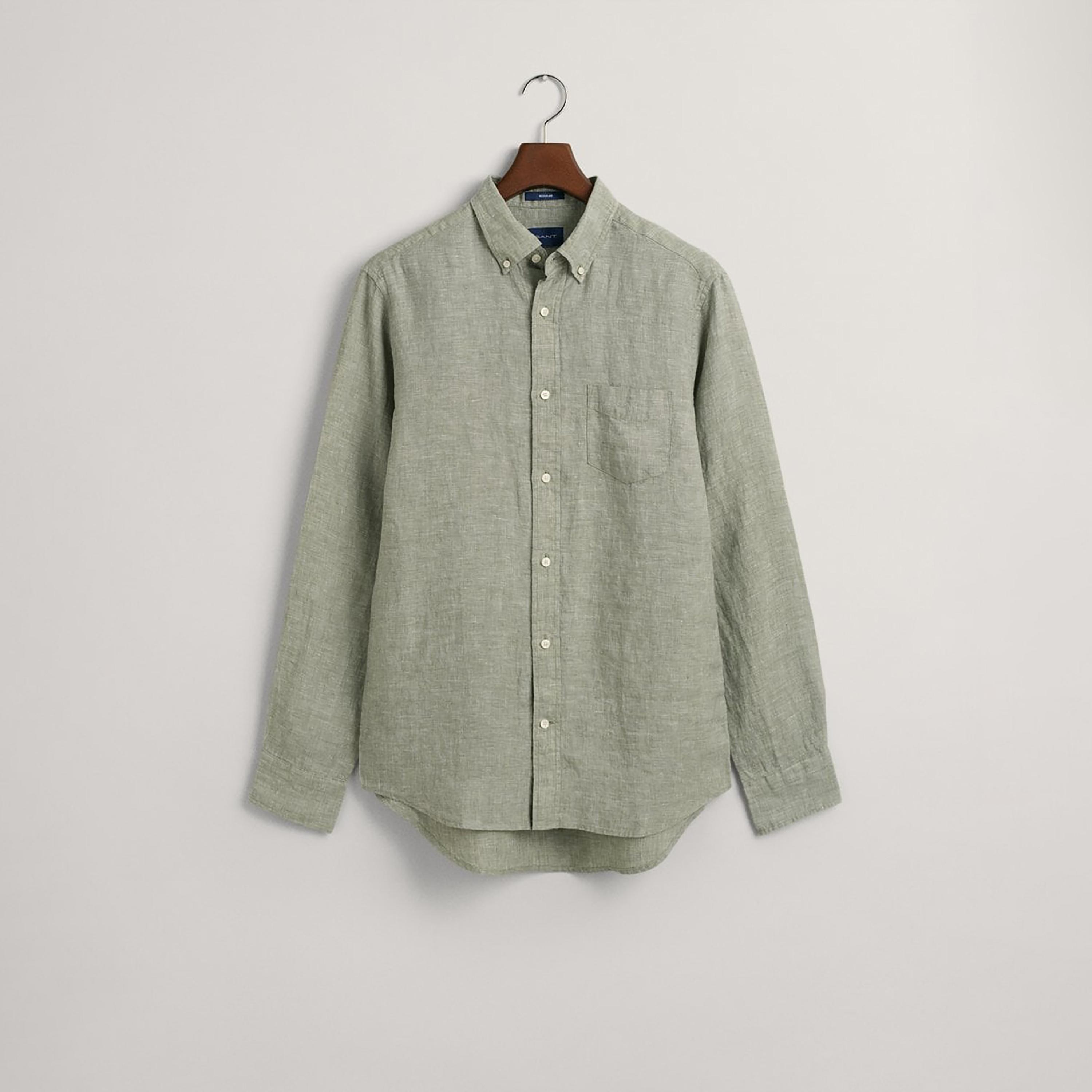 Gant Logo Detail Button Down Collar Long Sleeves Shirt with Patch Pocket-men-clothing-shirts-image-1