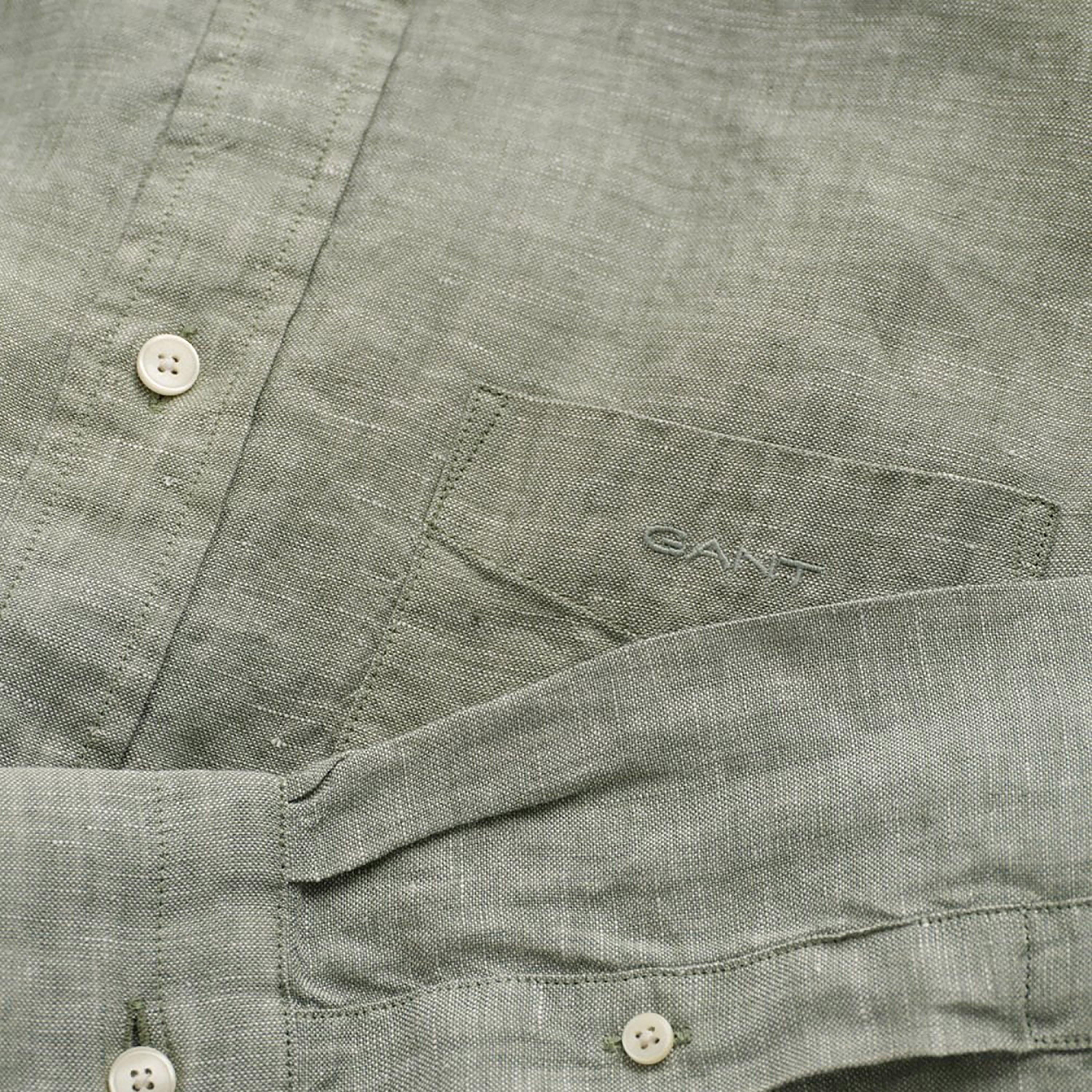 Gant Logo Detail Button Down Collar Long Sleeves Shirt with Patch Pocket-men-clothing-shirts-image-2