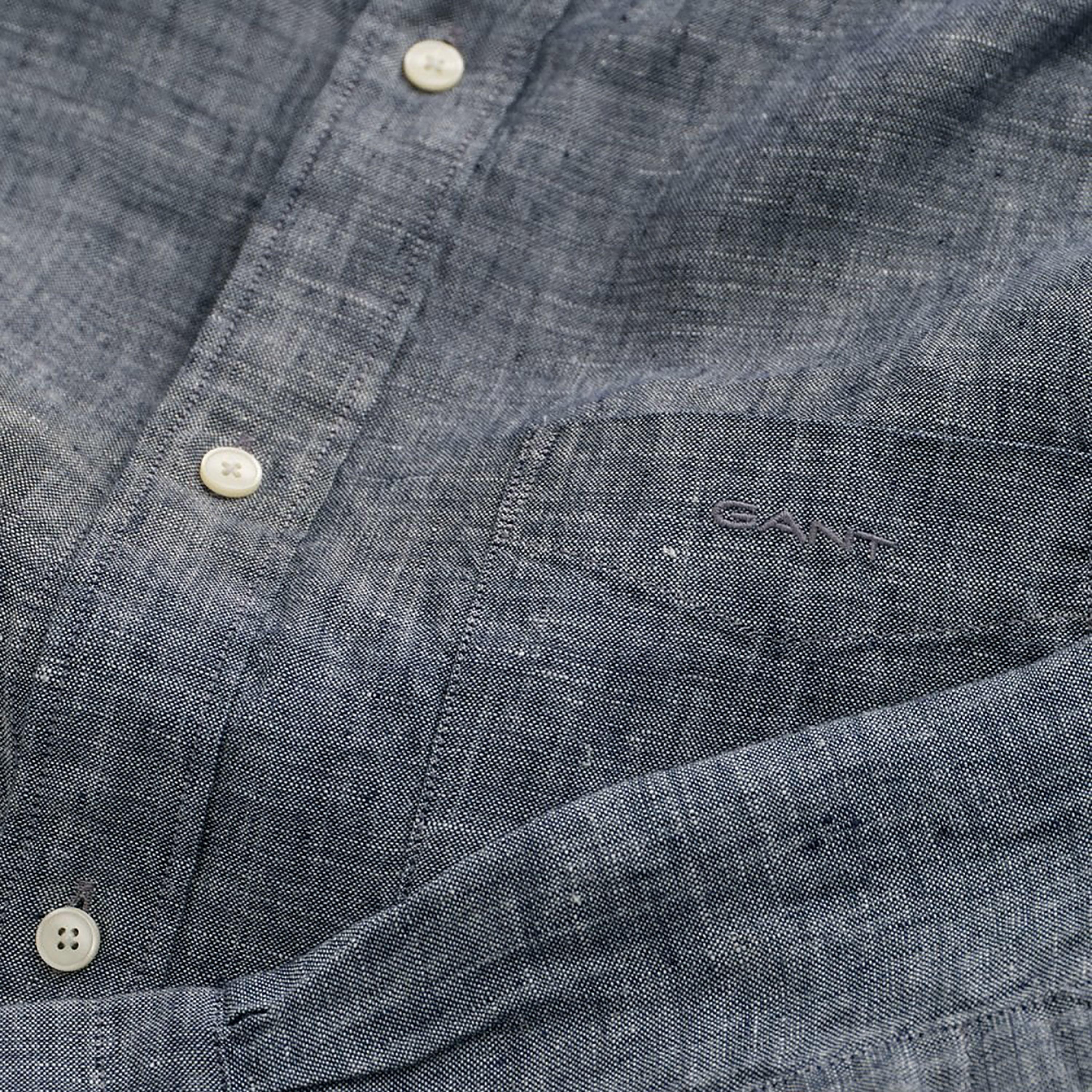 Gant Logo Detail Button Down Collar Long Sleeves Shirt with Patch Pocket-men-clothing-shirts-image-2