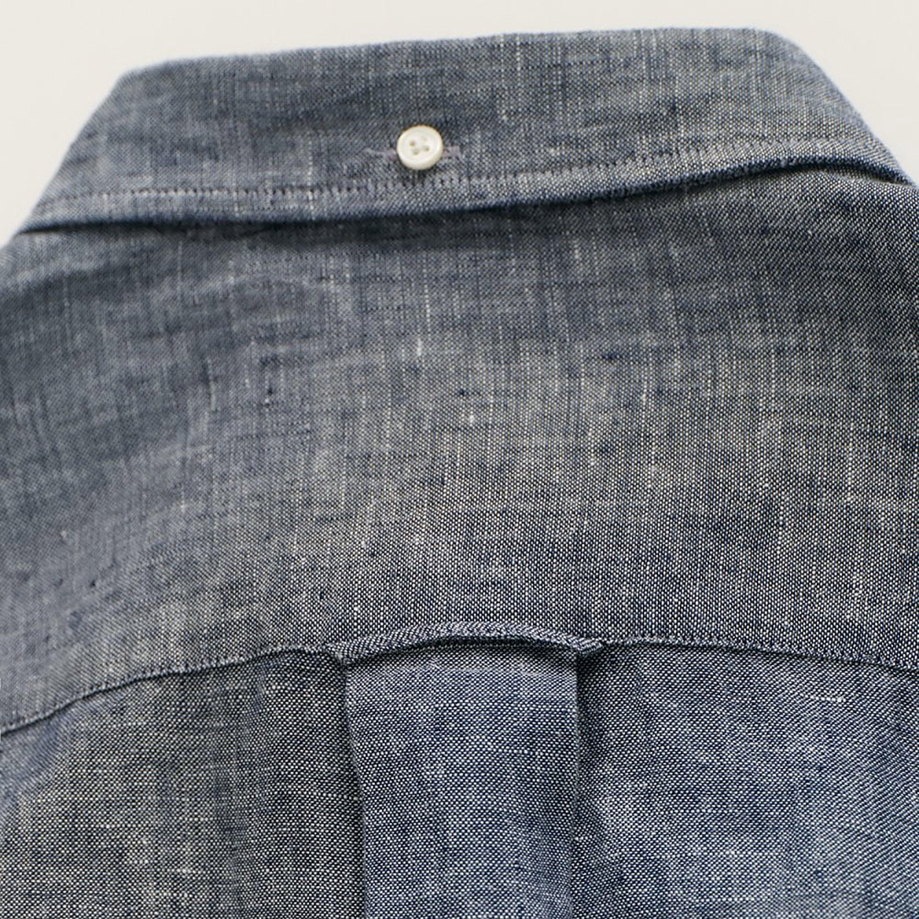 Gant Logo Detail Button Down Collar Long Sleeves Shirt with Patch Pocket-men-clothing-shirts-image-3