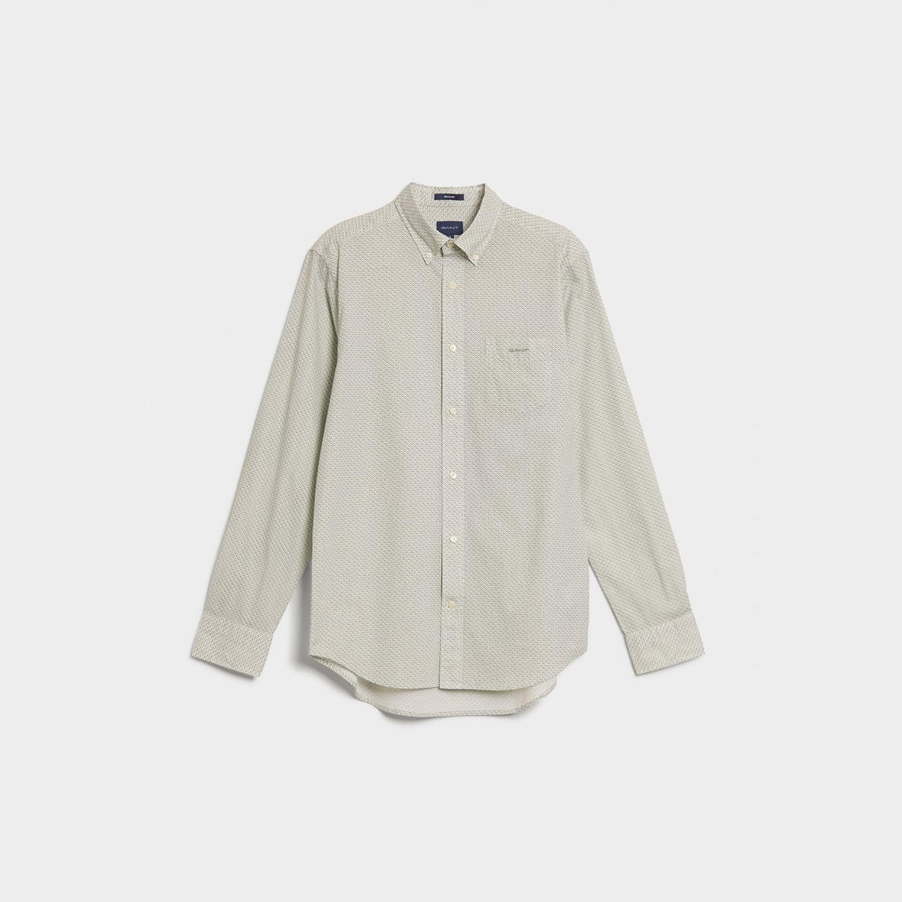 Gant Micro Print Button Down Collar Long Sleeves Shirt with Patch Pocket-men-clothing-shirts-image-1