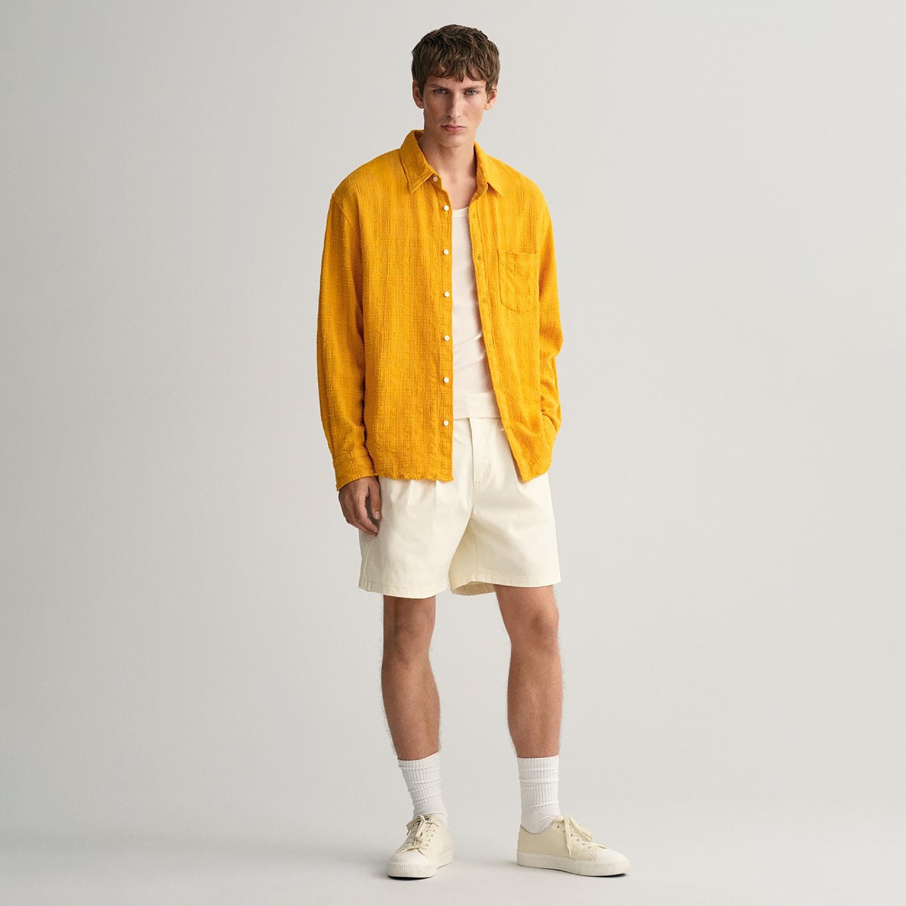 Gant Textured Collared Long Sleeves Shirt with Patch Pocket-men-clothing-shirts-image-2