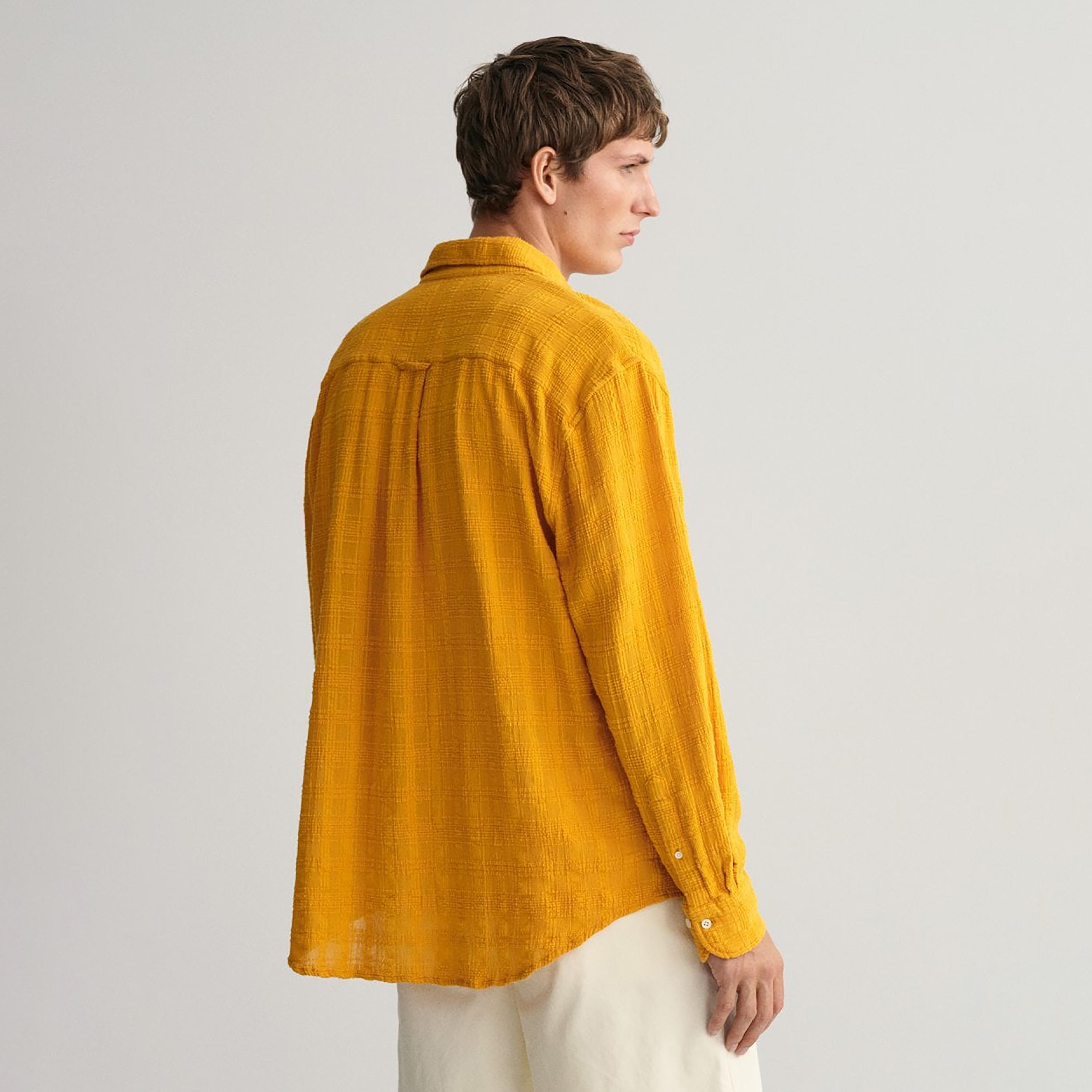 Gant Textured Collared Long Sleeves Shirt with Patch Pocket-men-clothing-shirts-image-4