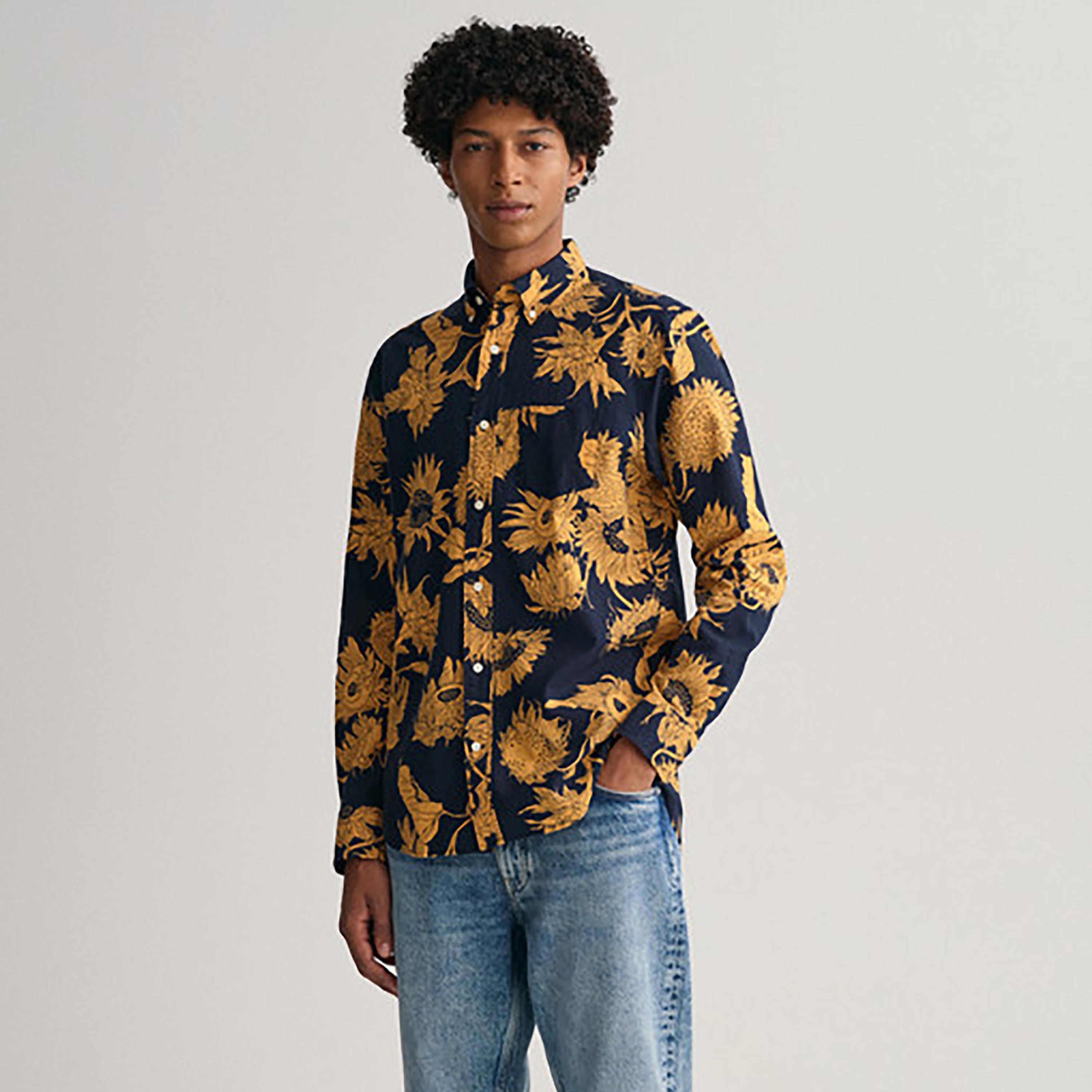 Gant Floral Button Down Collar Long Sleeves Shirt with Patch Pocket-men-clothing-shirts-image-1