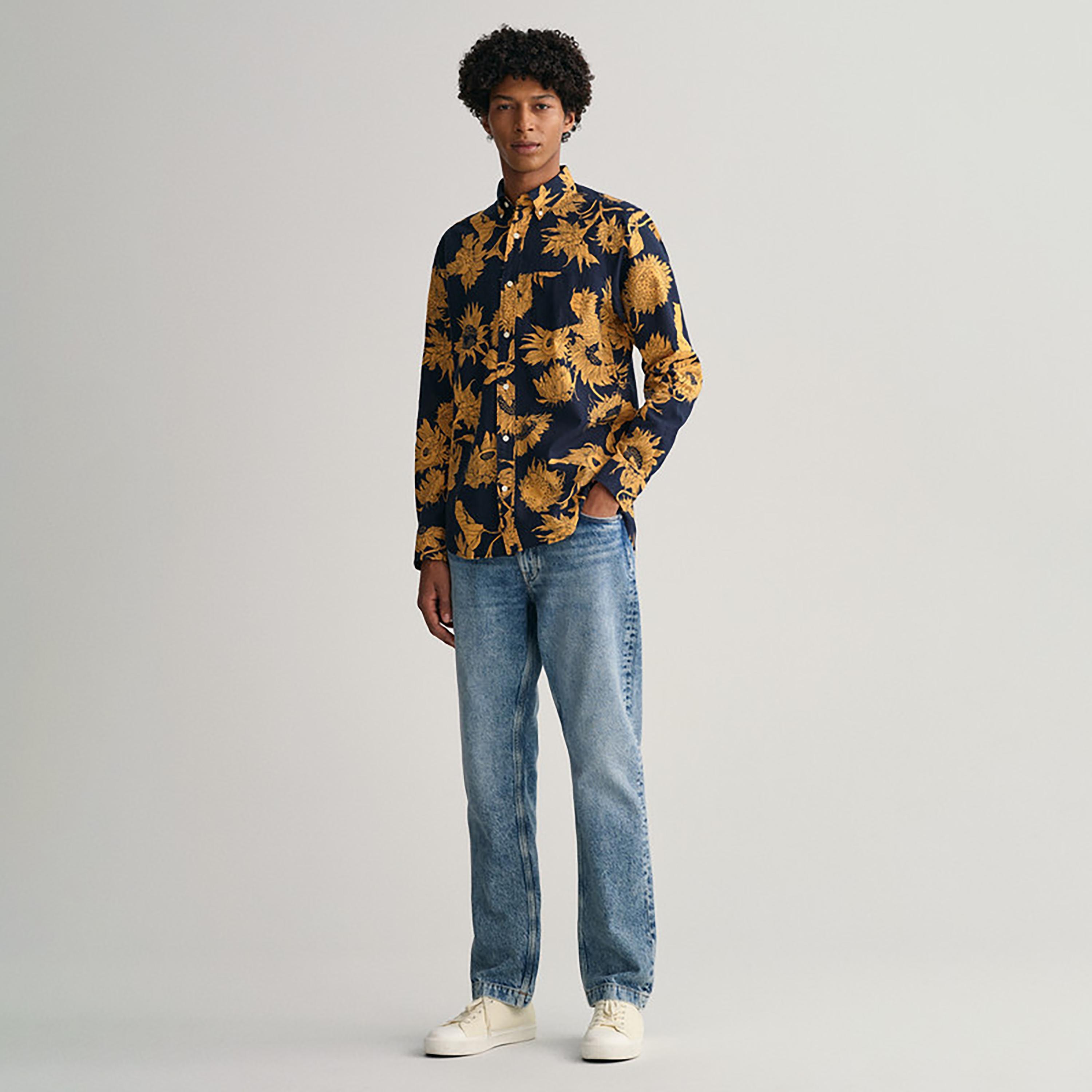 Gant Floral Button Down Collar Long Sleeves Shirt with Patch Pocket-men-clothing-shirts-image-2