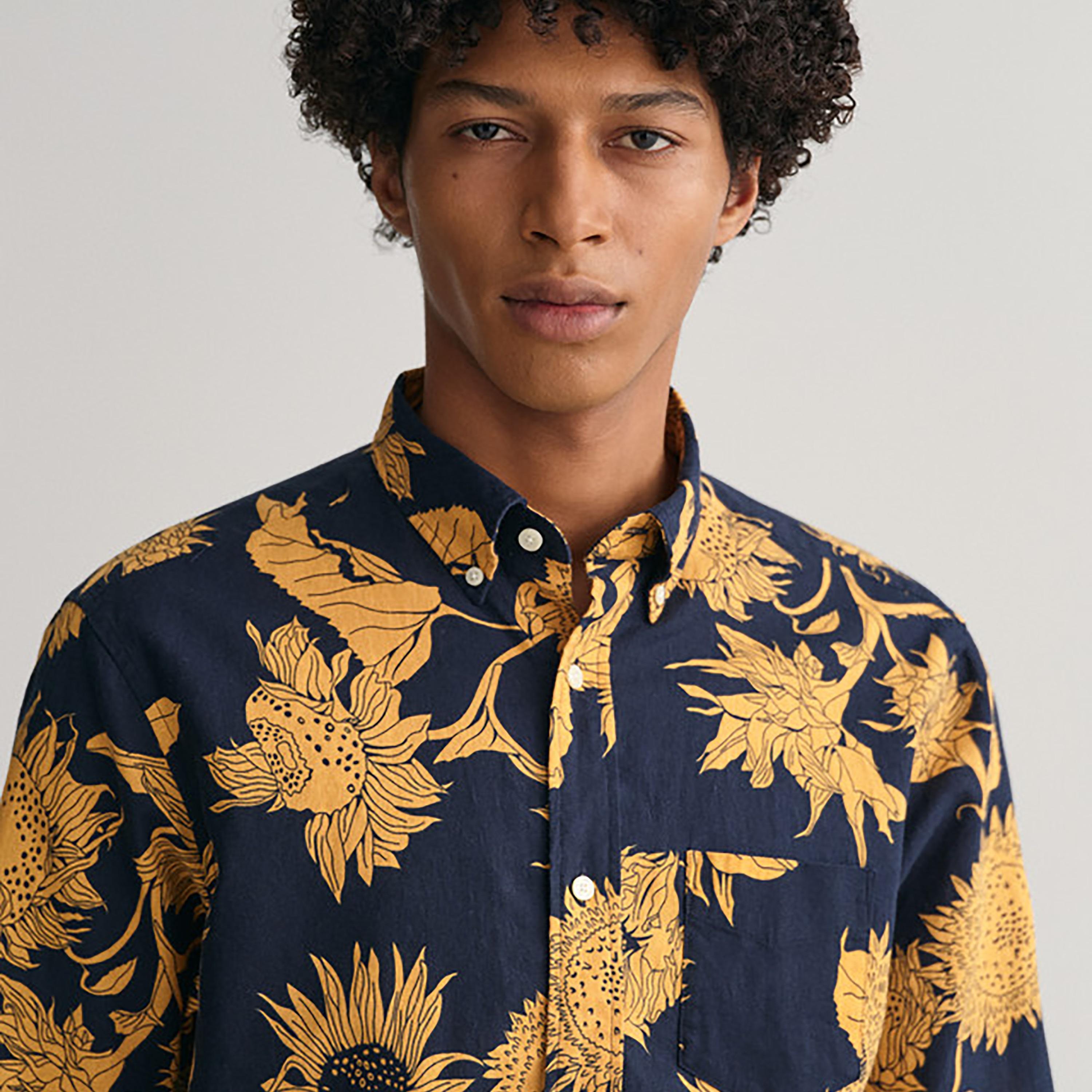 Gant Floral Button Down Collar Long Sleeves Shirt with Patch Pocket-men-clothing-shirts-image-3