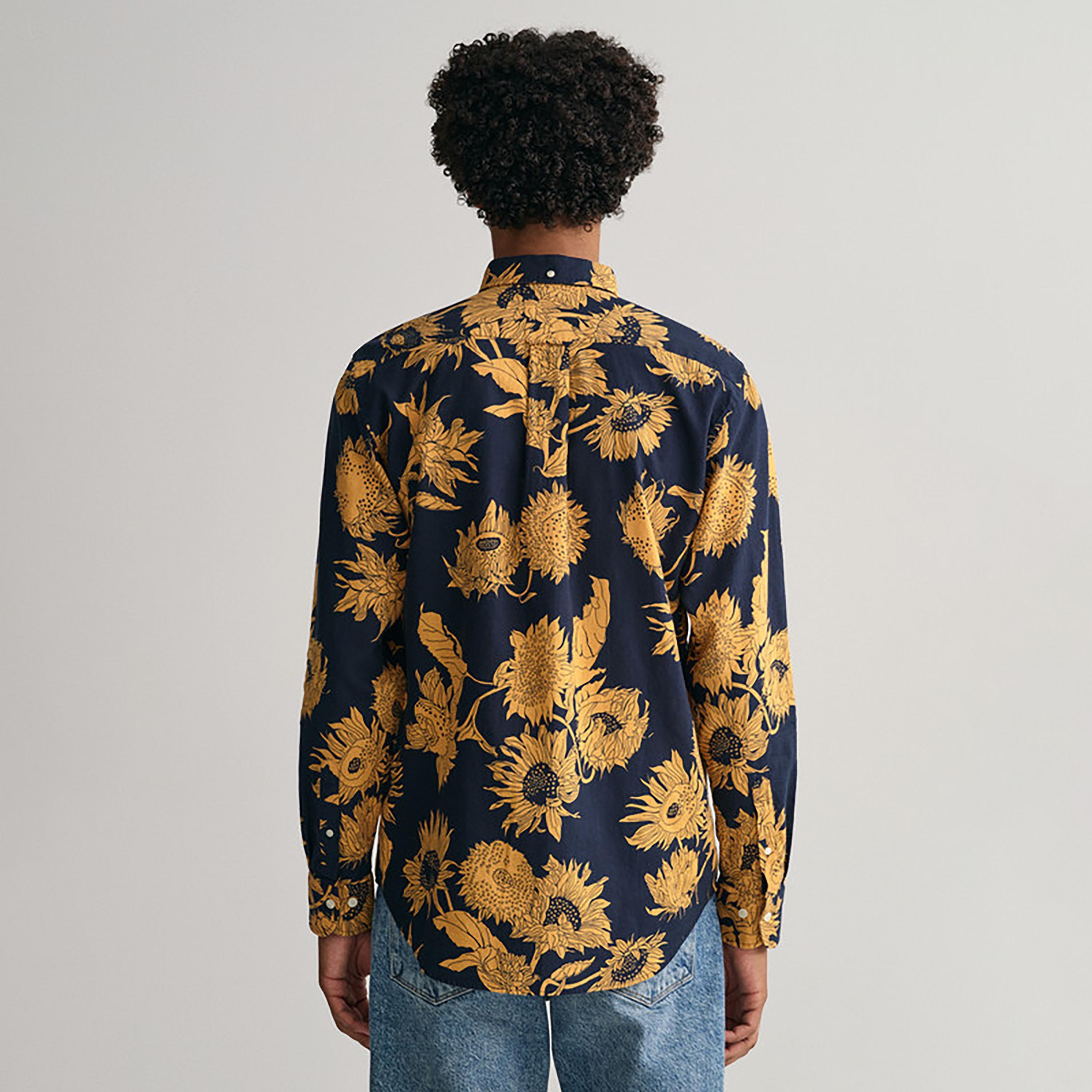 Gant Floral Button Down Collar Long Sleeves Shirt with Patch Pocket-men-clothing-shirts-image-4