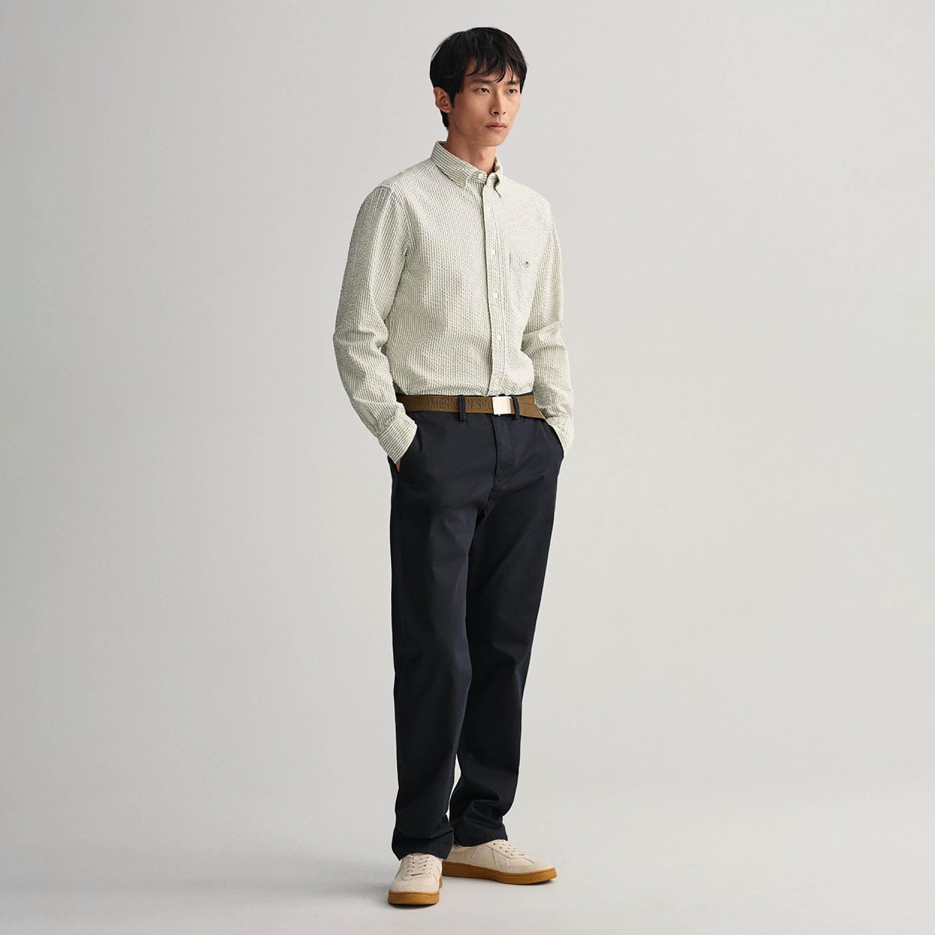 Gant Regular Fit Striped Collared Long Sleeves Men's Shirt-men-clothing-shirts-image-2