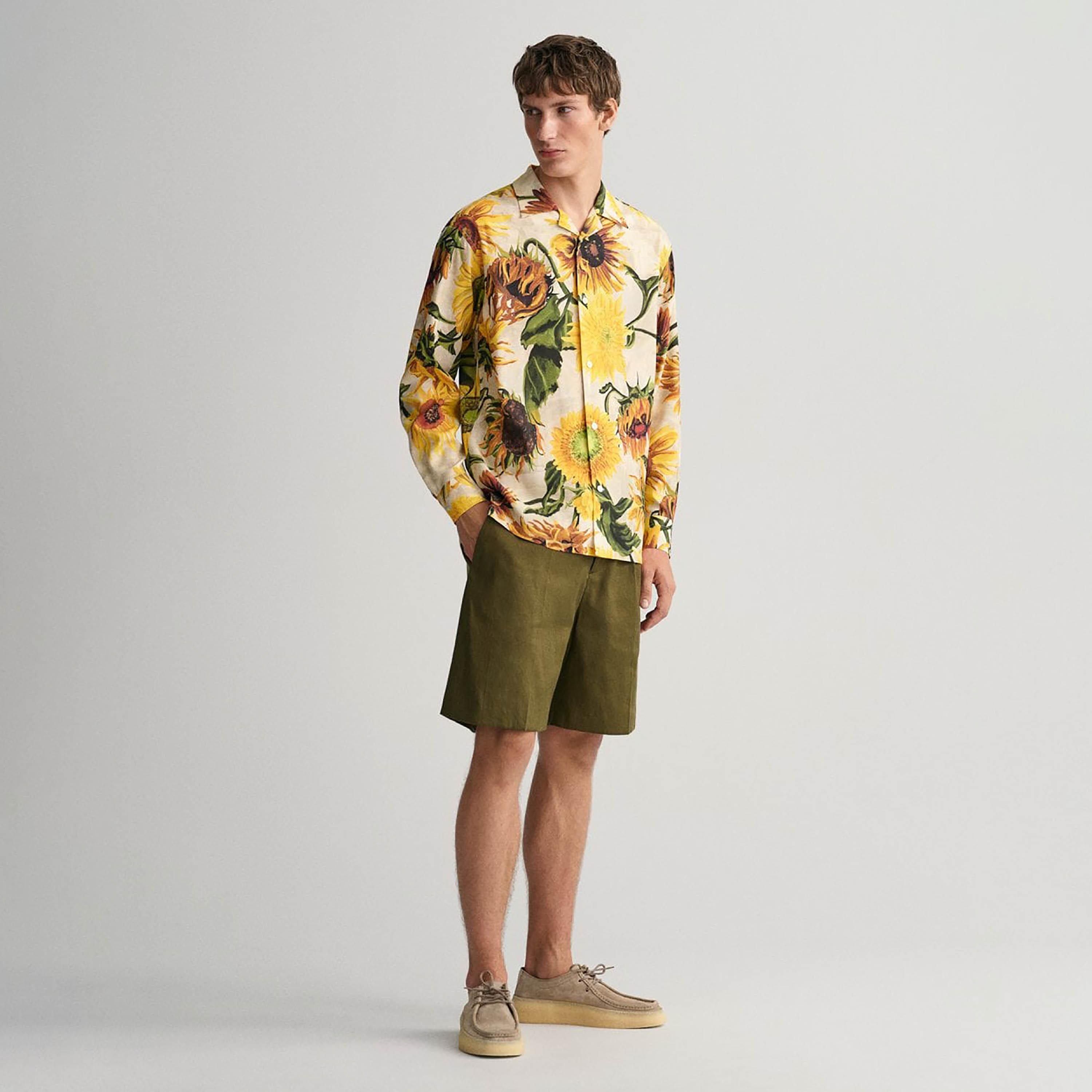 Gant Relaxed Fit Floral Print Collared Long Sleeves Men's Shirt-men-clothing-shirts-image-2