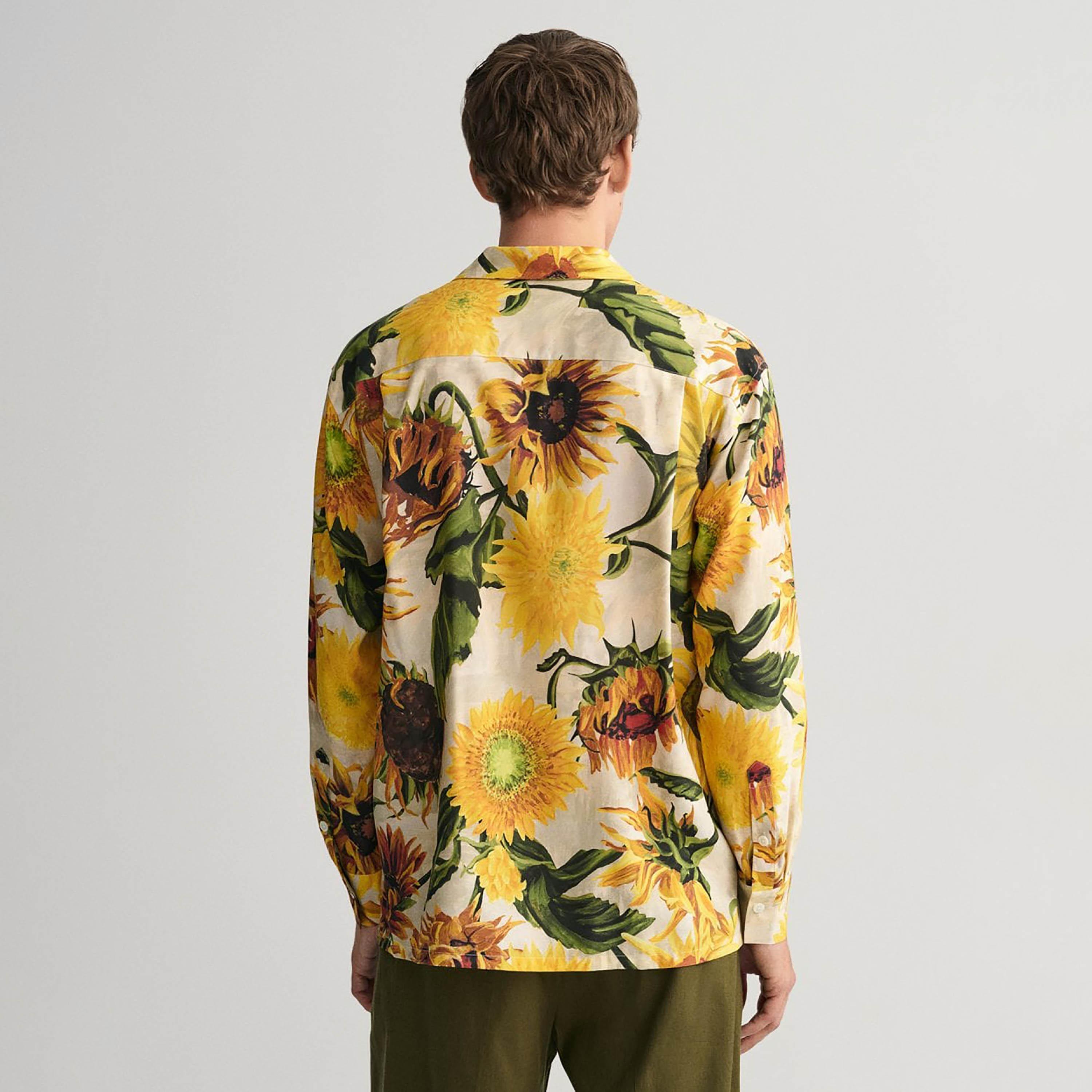 Gant Relaxed Fit Floral Print Collared Long Sleeves Men's Shirt-men-clothing-shirts-image-4